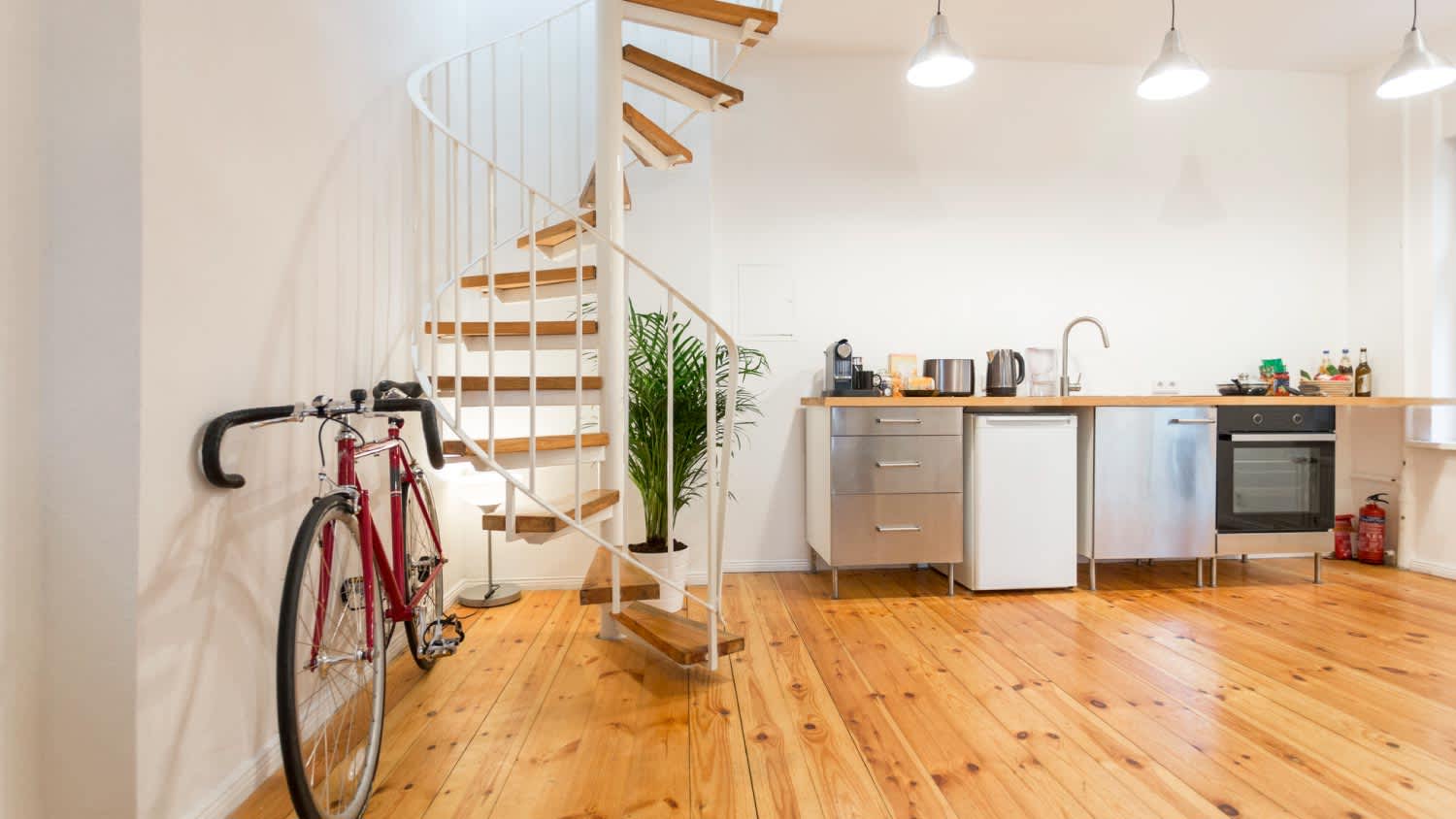 An interior of a modern apartment