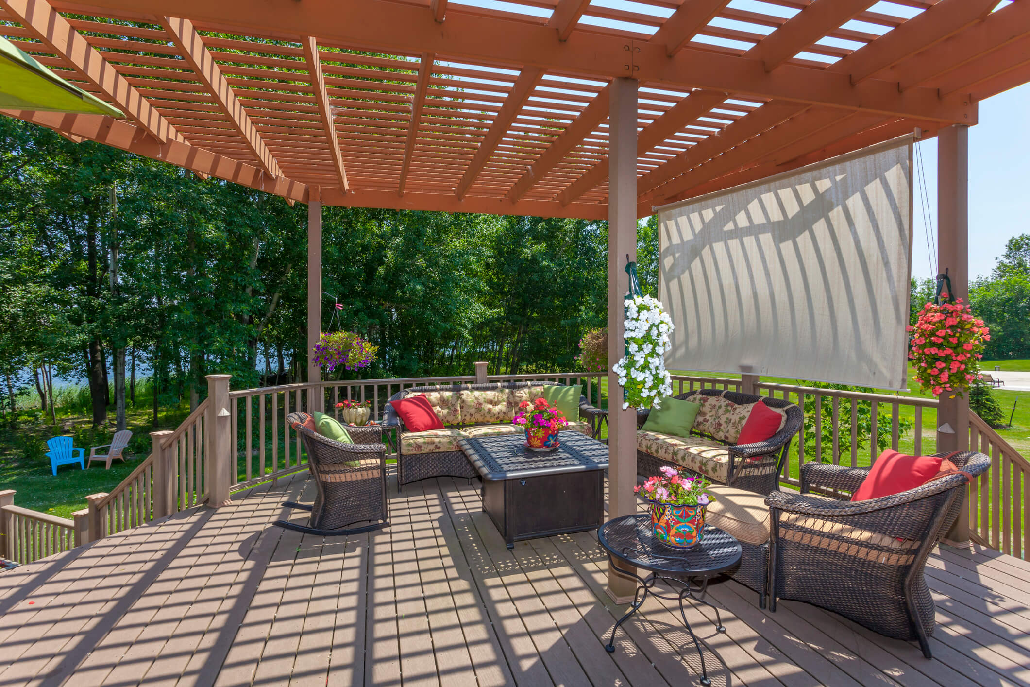 Pergola on a backyard patio