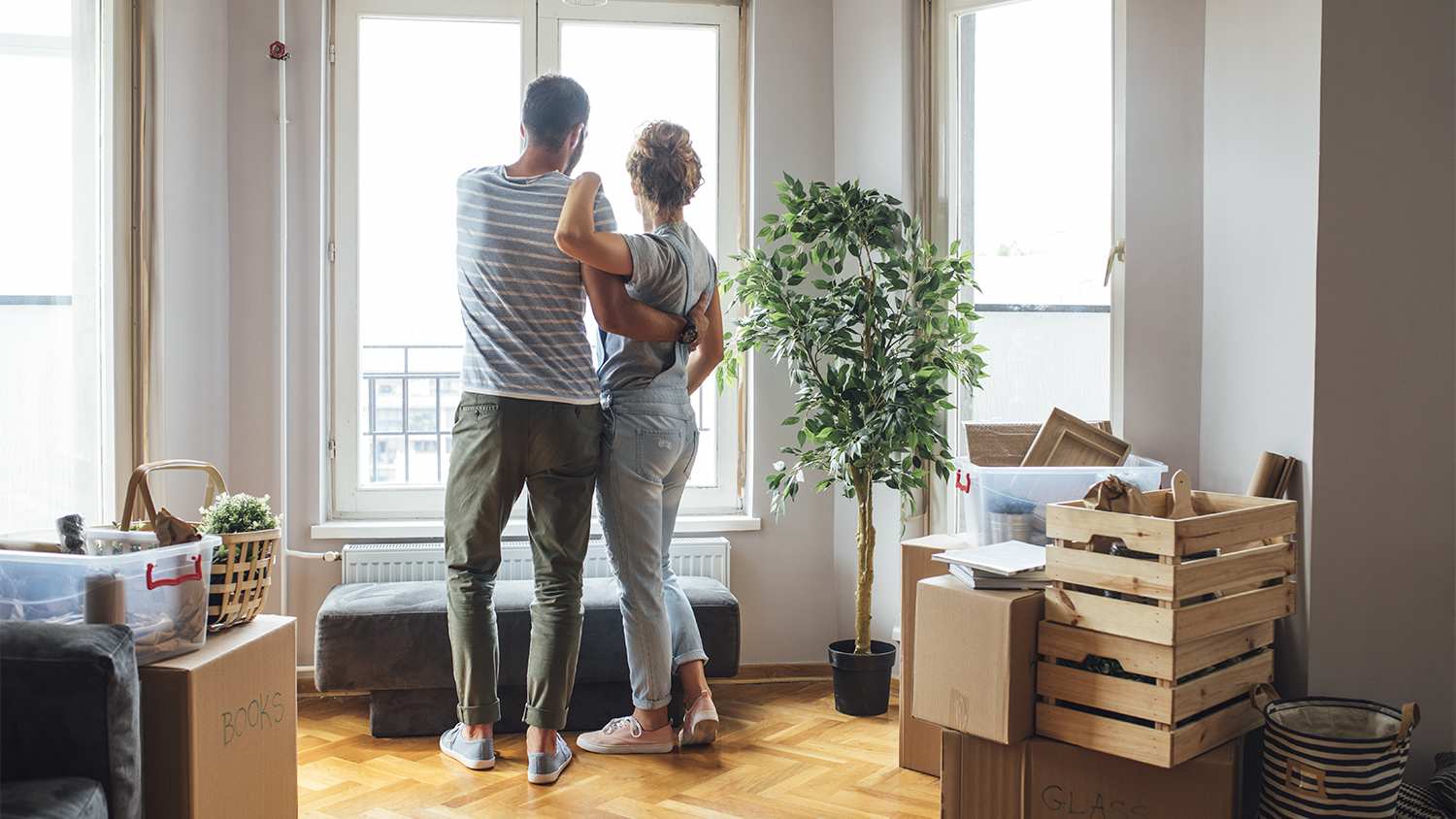 couple settling into new home