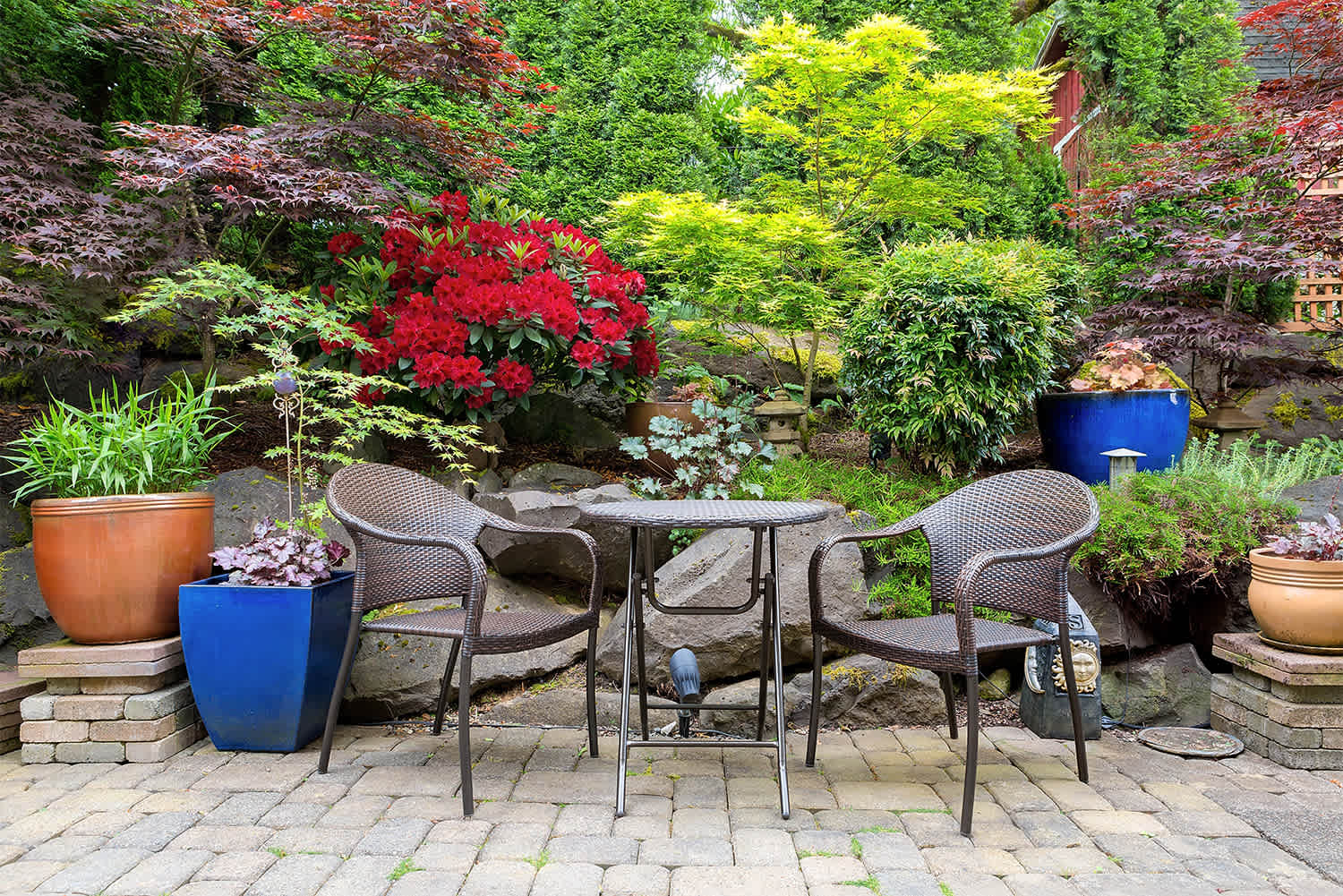 Backyard patio sitting area