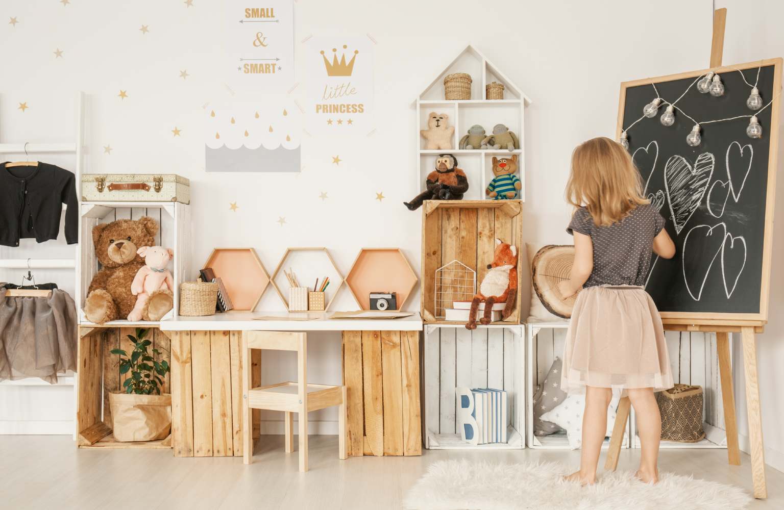 young girl in playroom