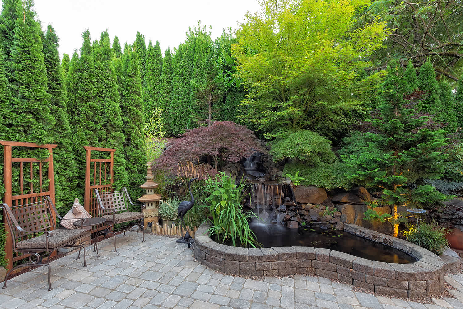 Patio with landscaping
