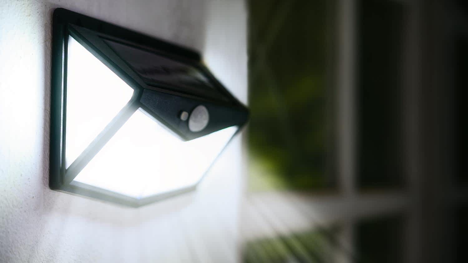 A small solar powered led light with motion sensor