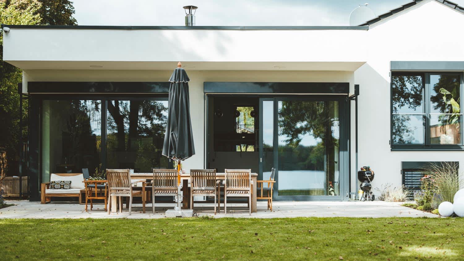 A house with a backyard