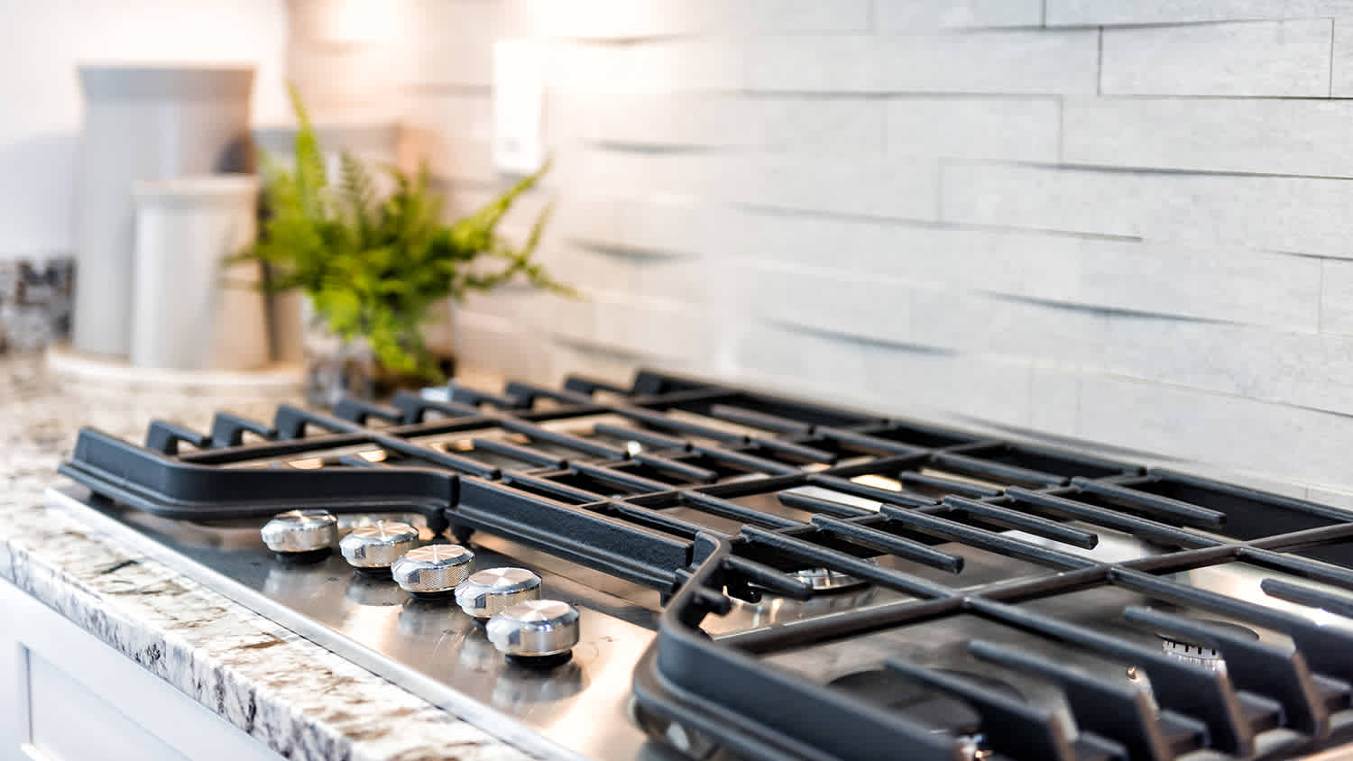 kitchen with gas stovetop