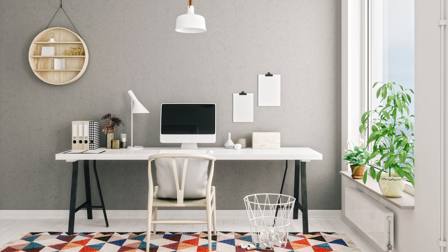 A modern, scandinavian style home office