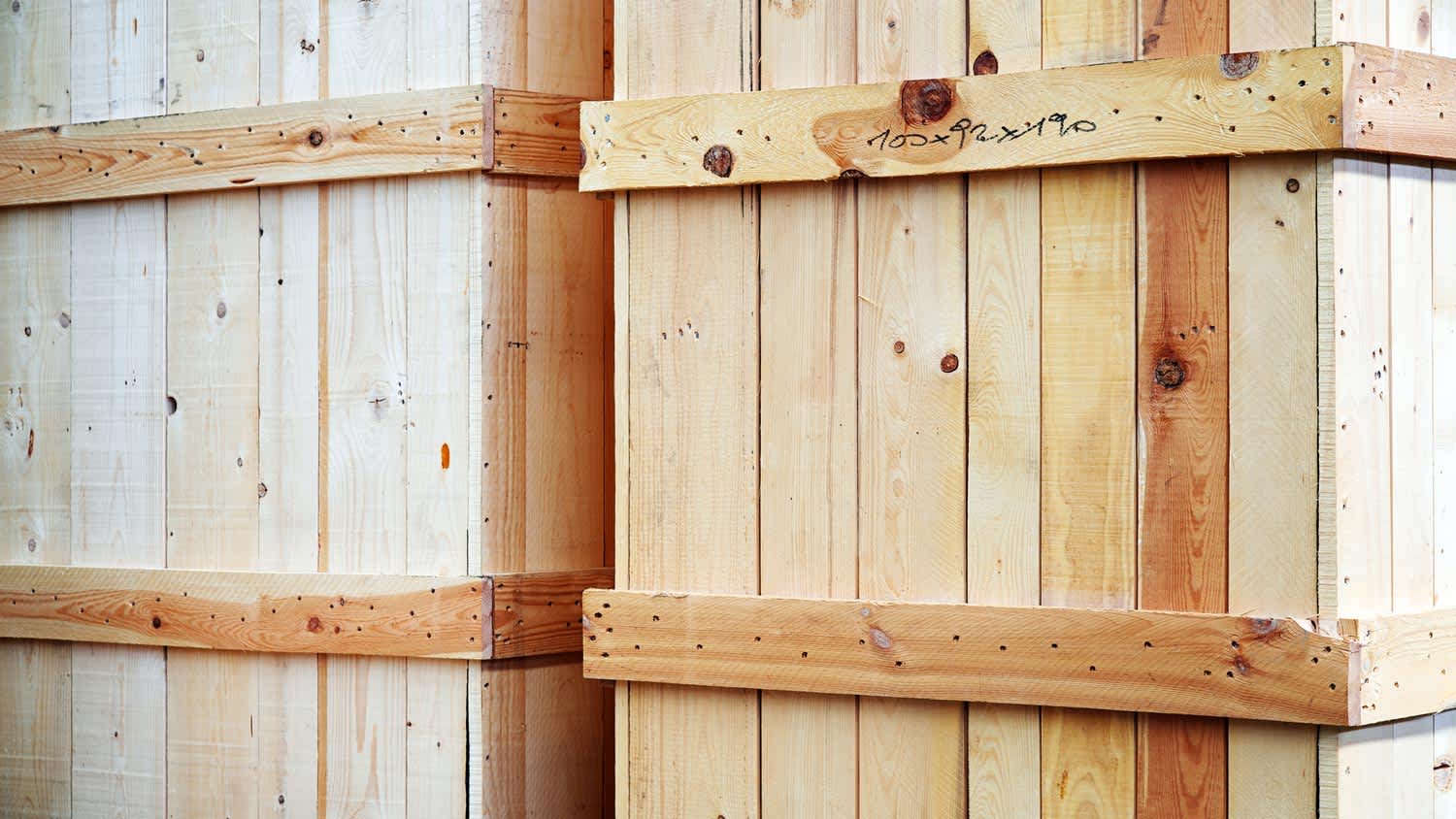 Detail of storage vault crates