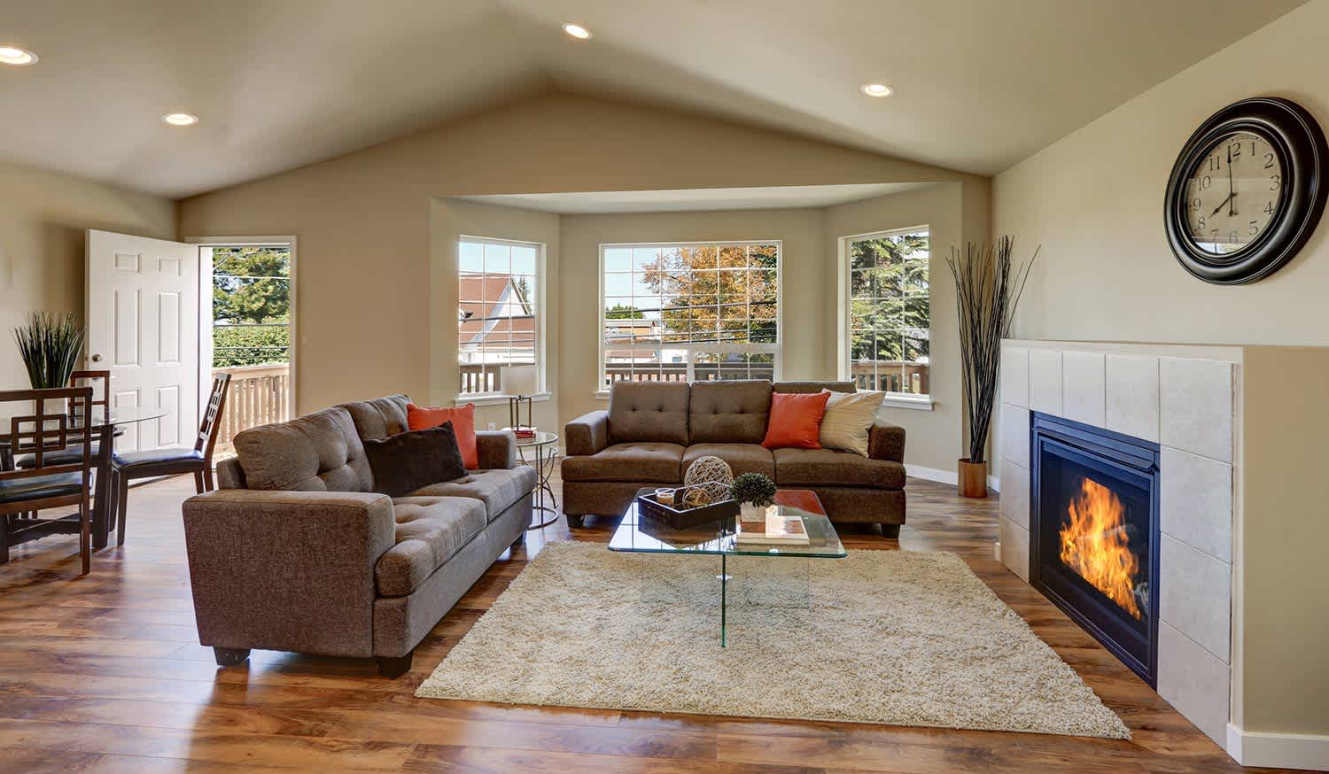 Living room with laminate floors