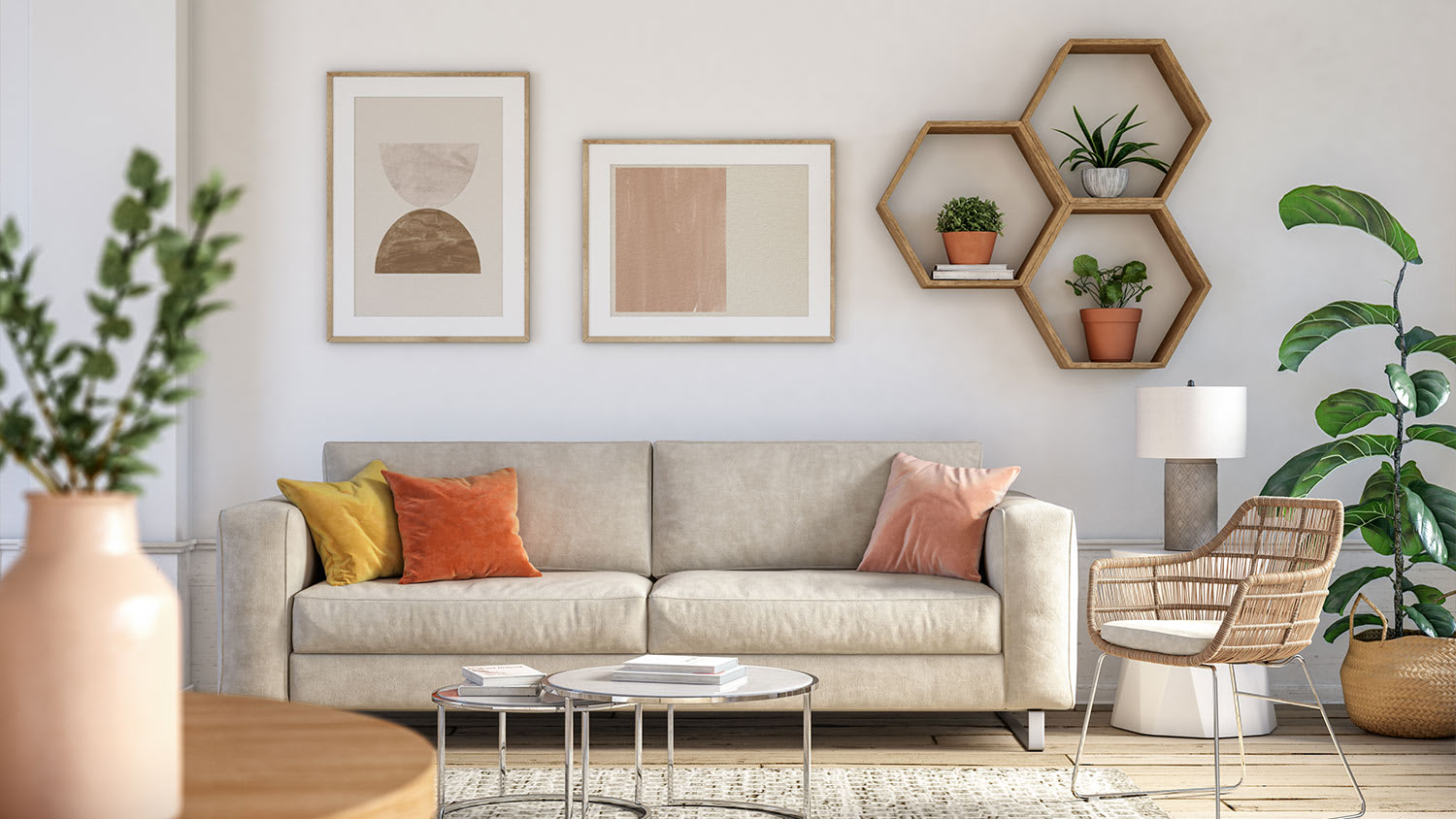 Bohemian living room interior