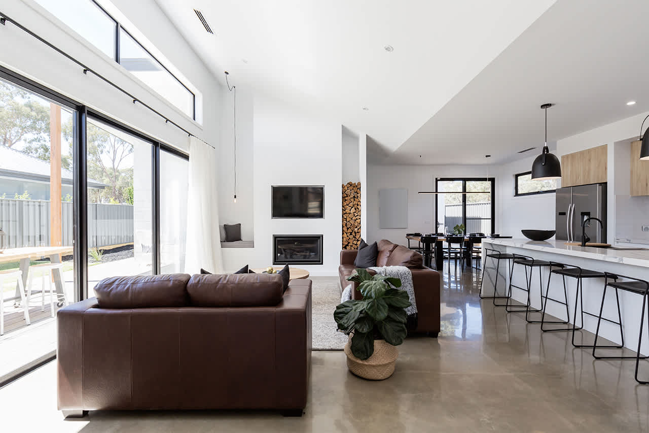 modern open plan living room