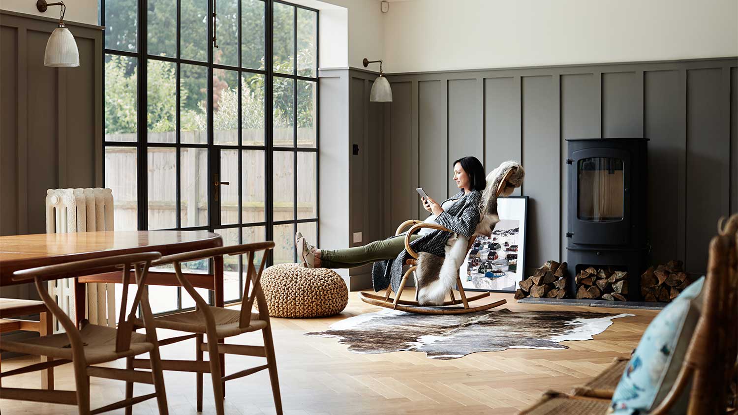 A woman in a contemporary home
