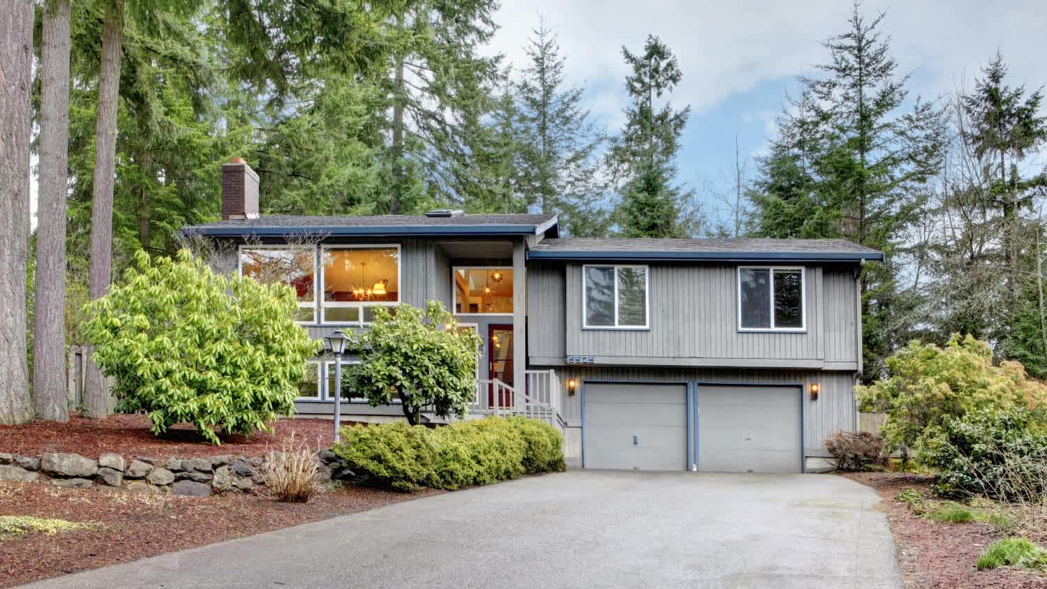 An american split level house