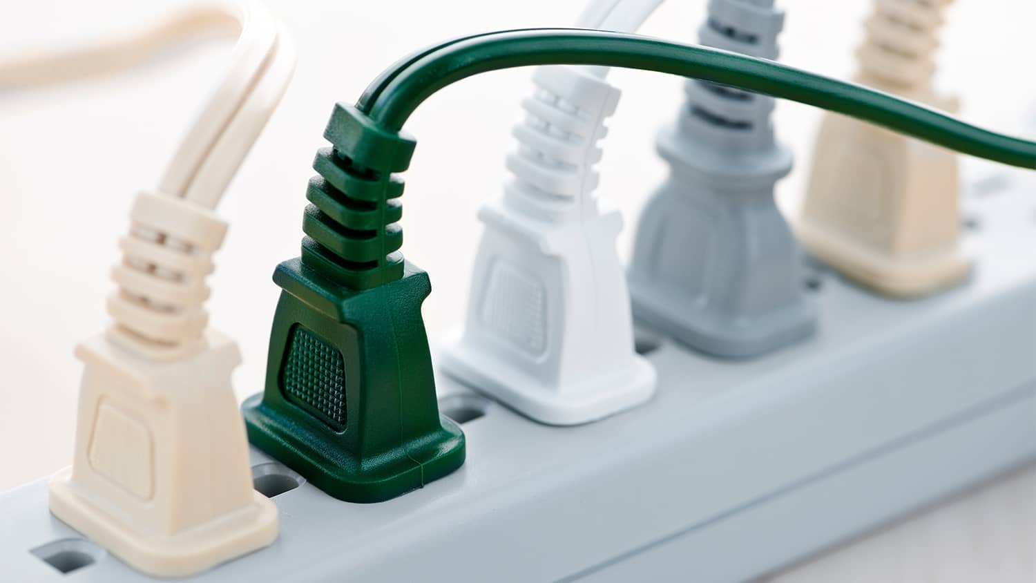Power strip colorful plugs