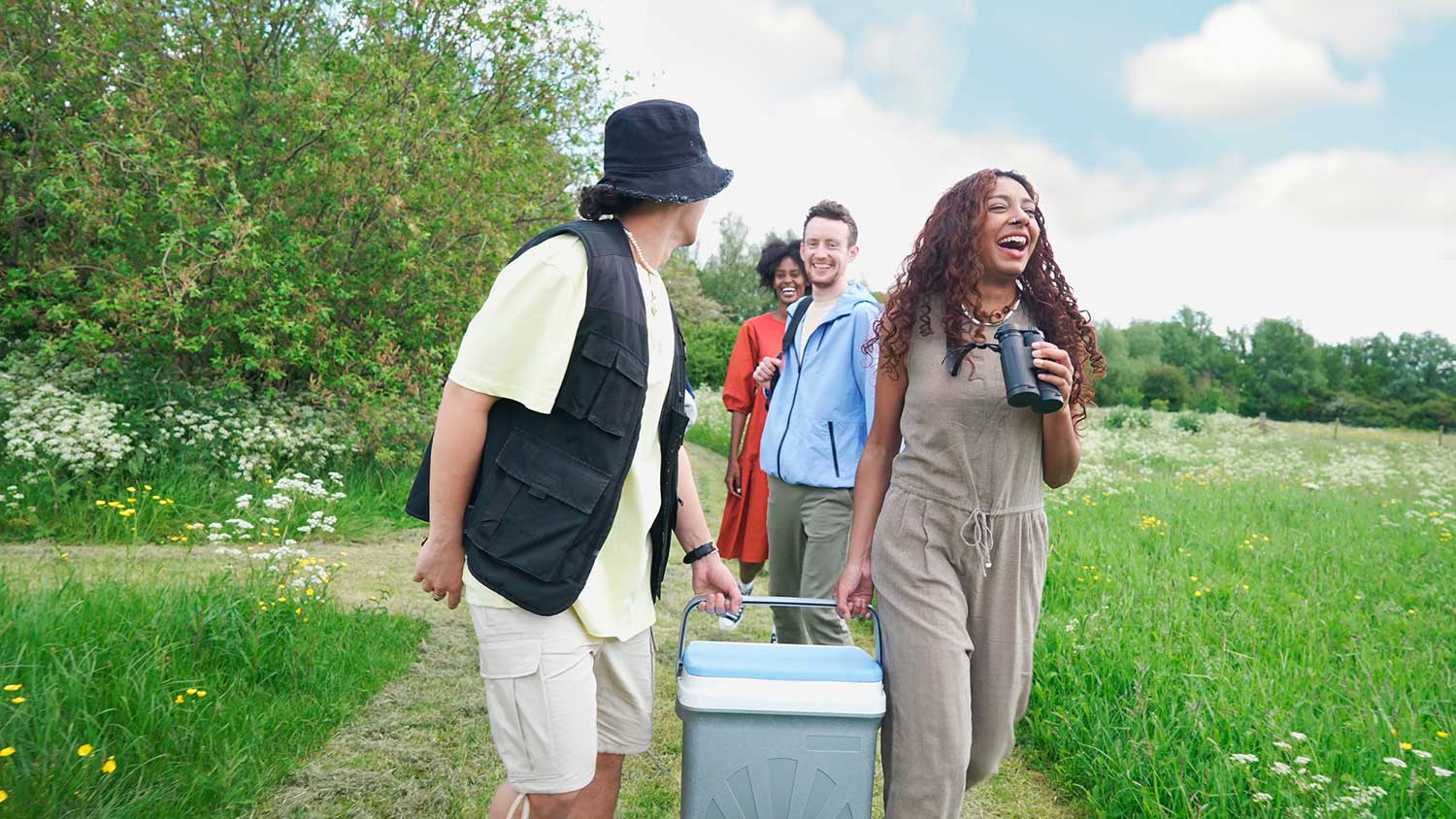 Group of friends going on a picnic