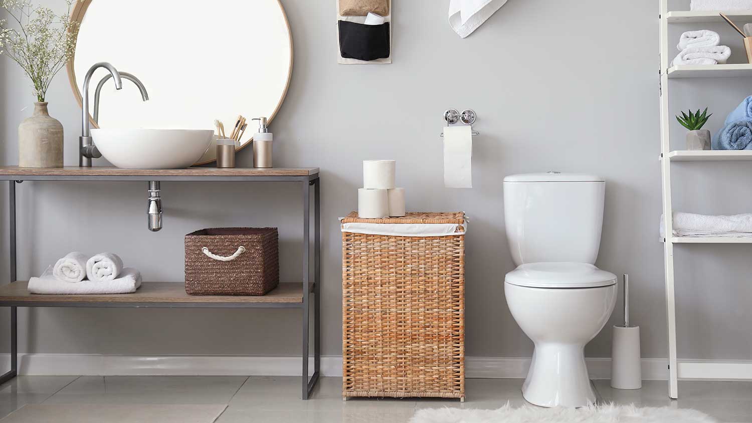 Toilet in a modern designed bathroom