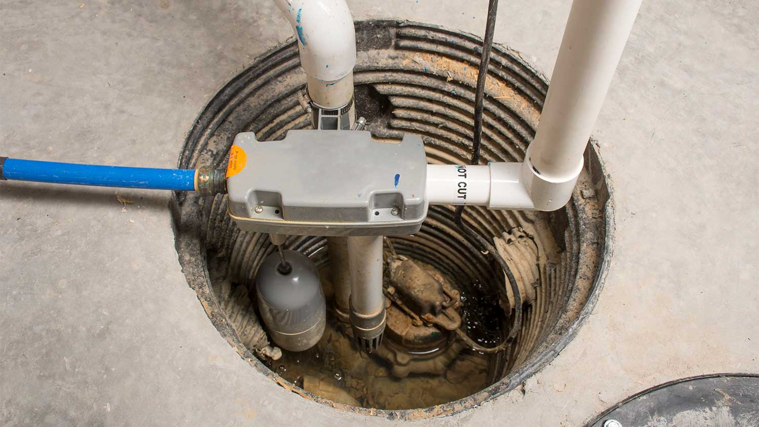 A water-powered backup sump pump
