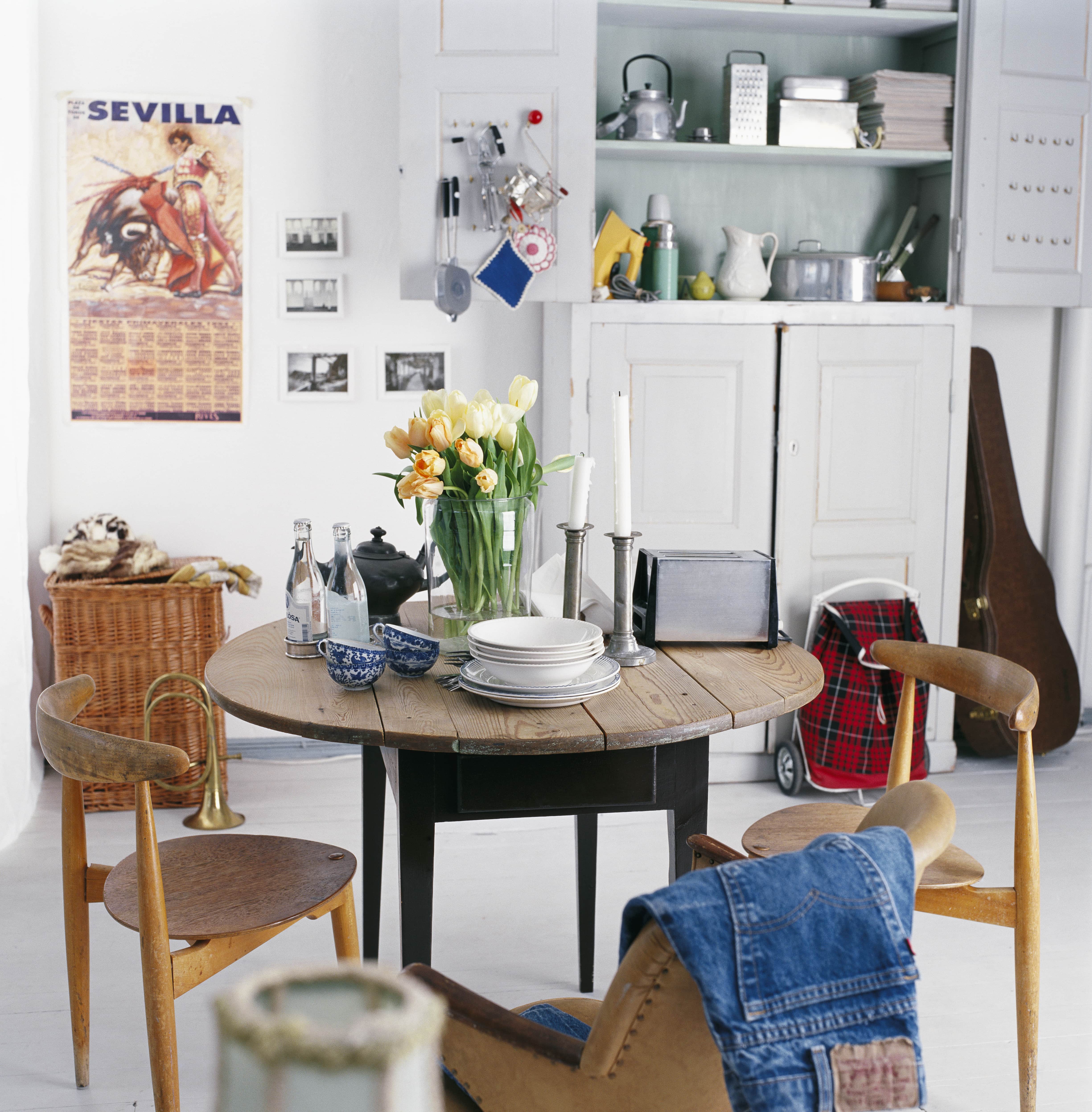 Upcycled hutch in studio apartment