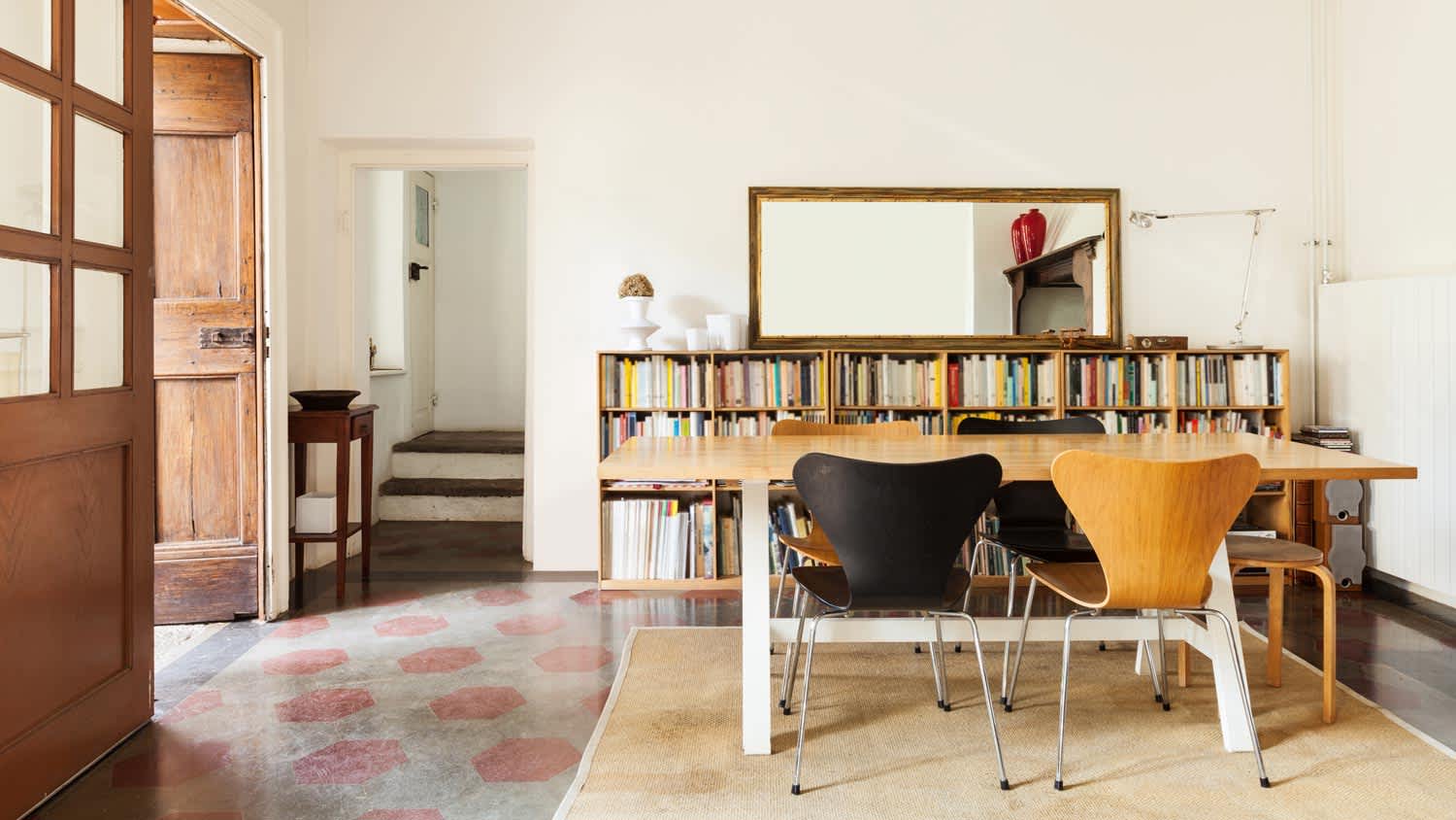 Comfortable dining room in a historic house