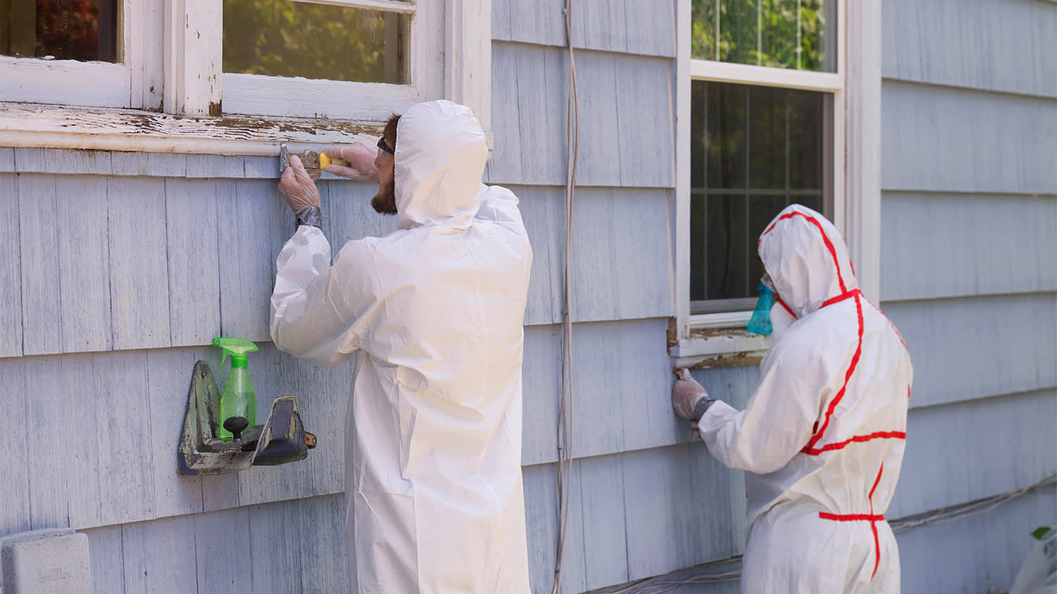 hazmat workers testing for lead paint