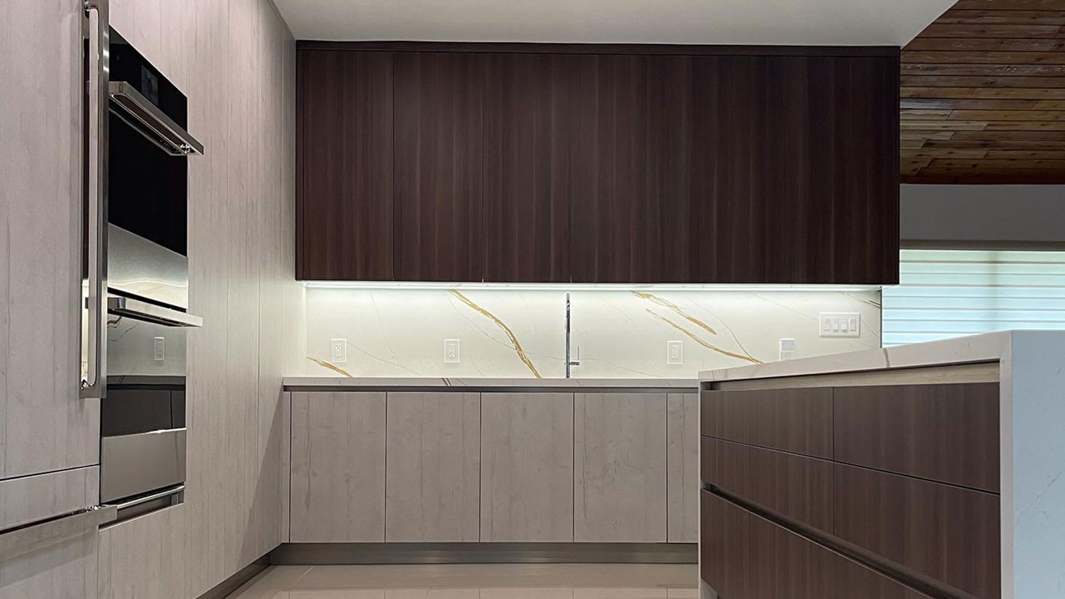 A two-tone kitchen