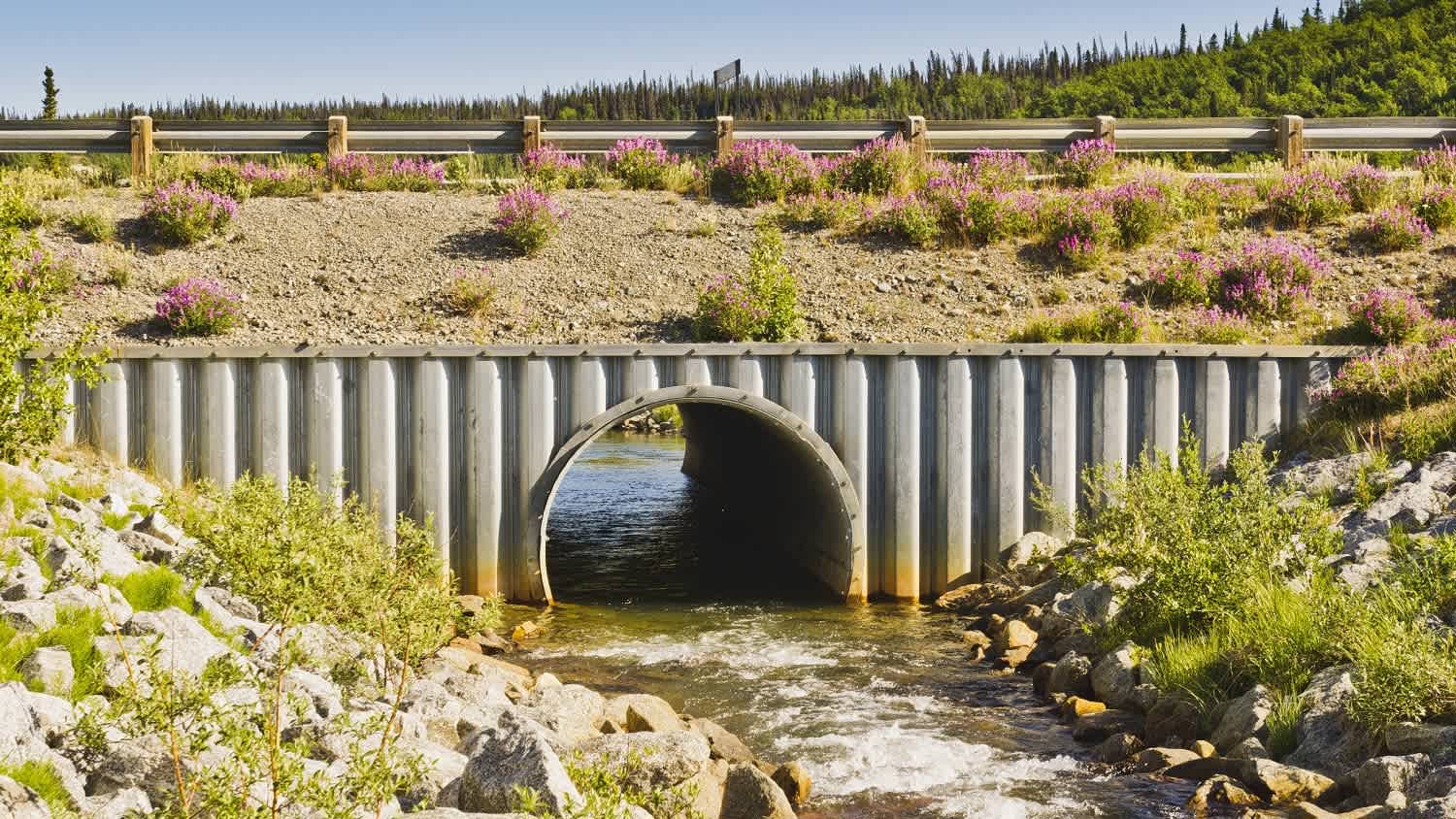 Creek and culvert along the highway