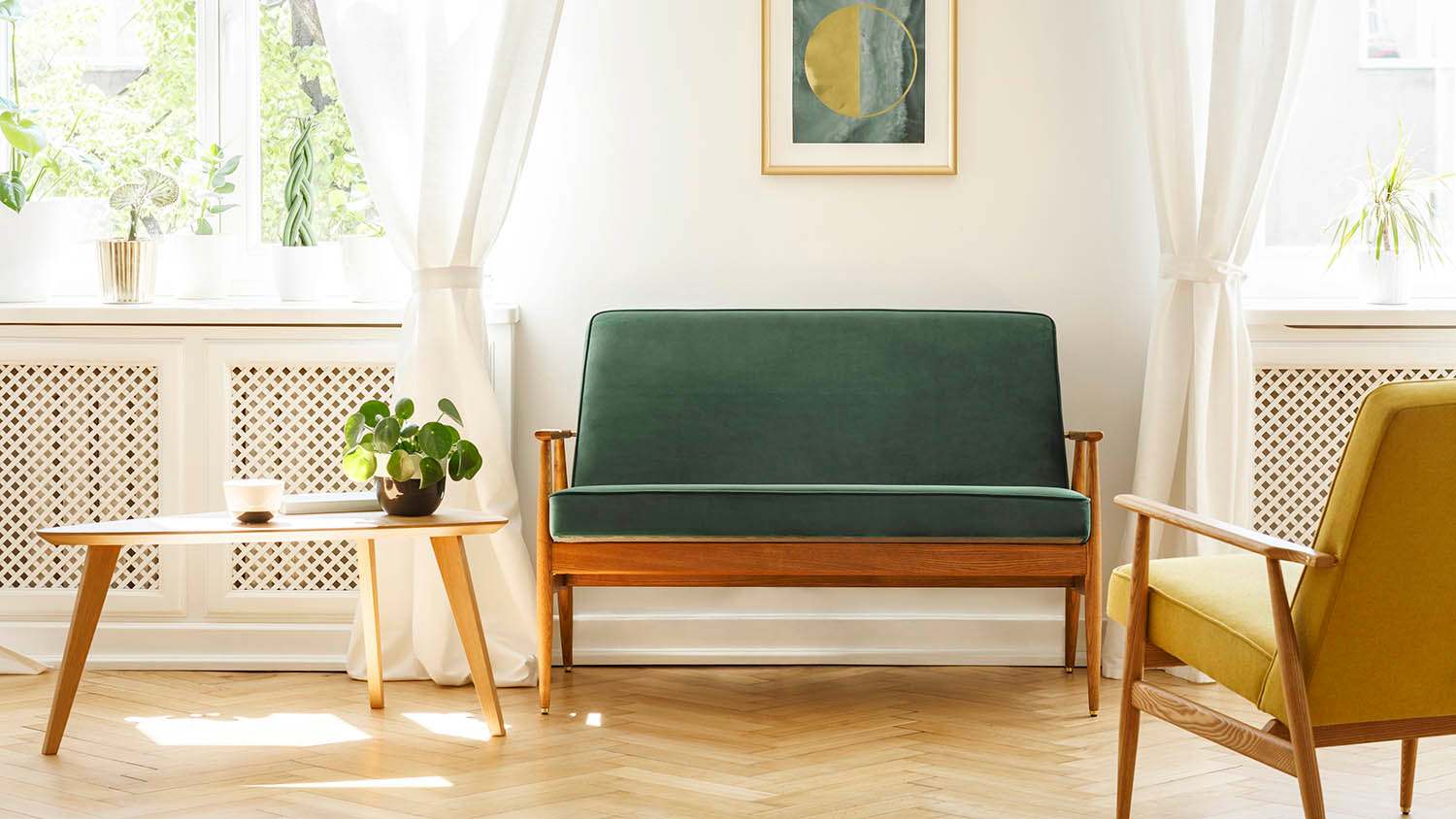 mid-century modern living area