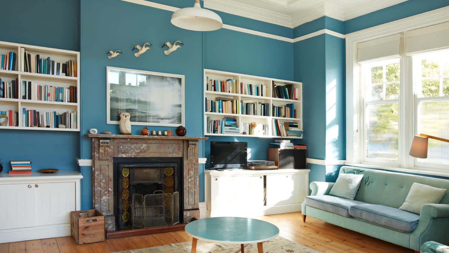 A decorated living room at home