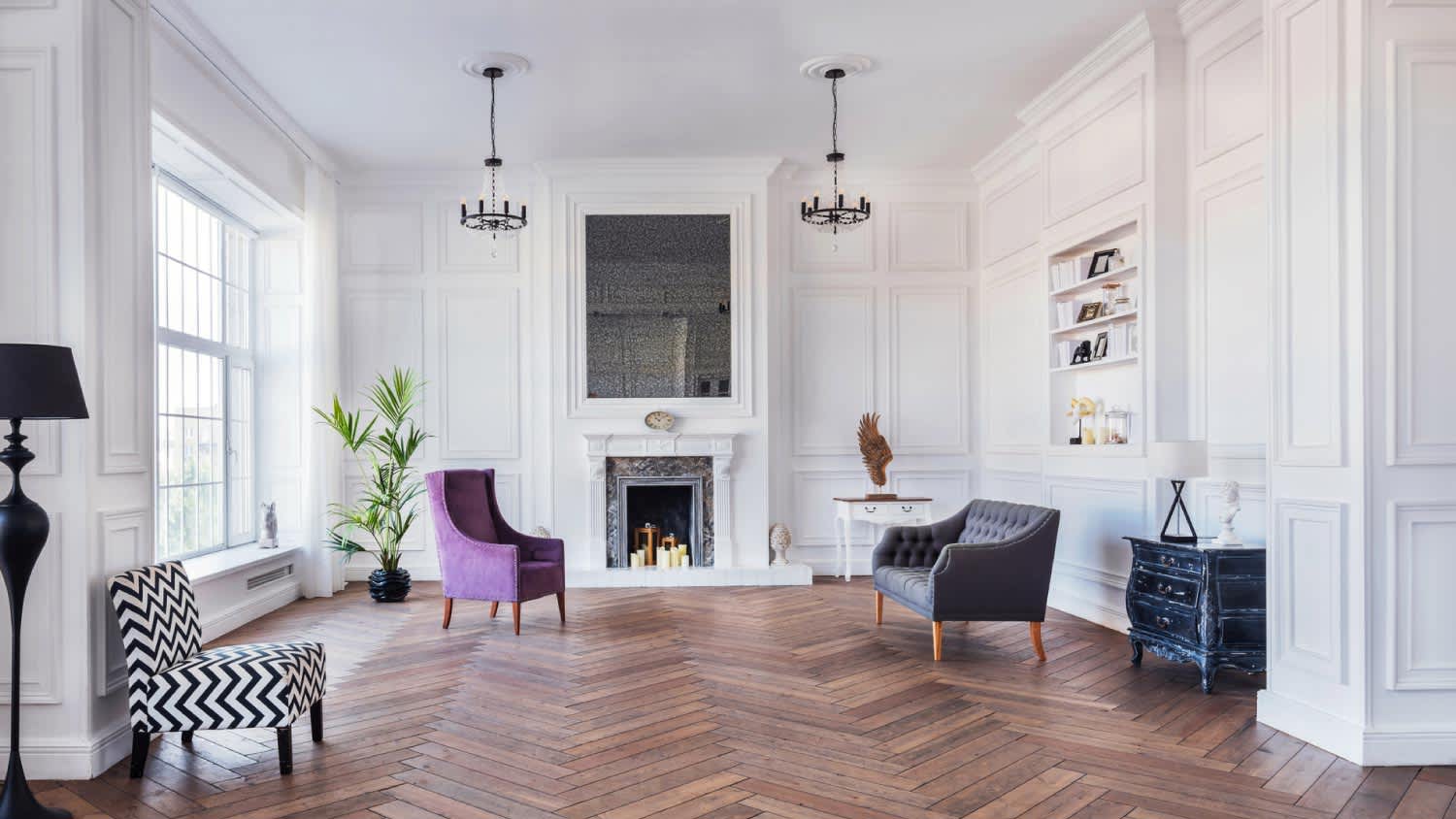 Loft studio apartment in a classic style