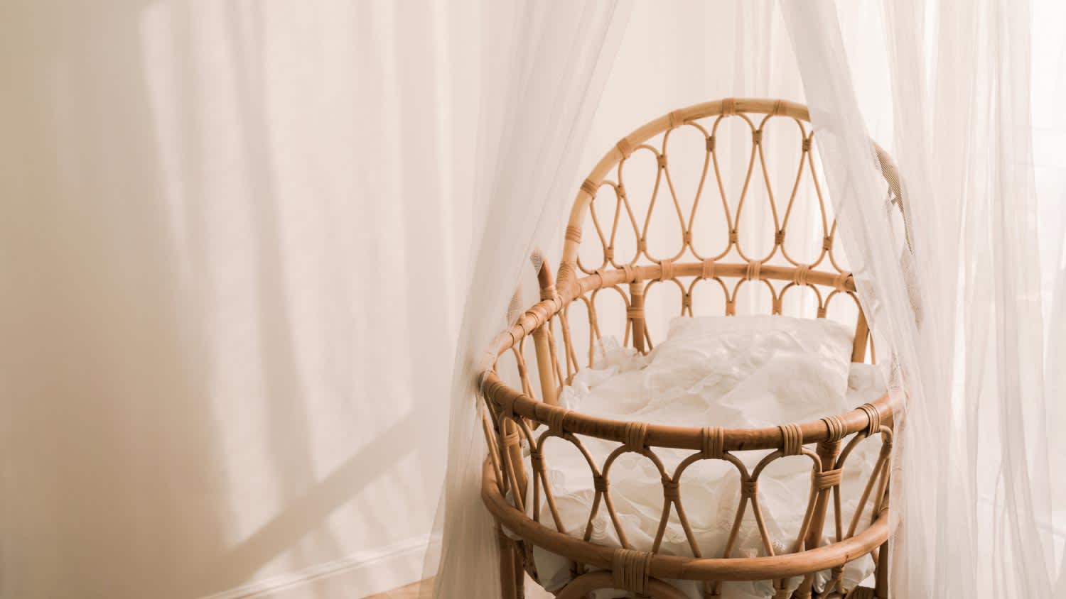 A stylish scandinavian newborn baby nursery