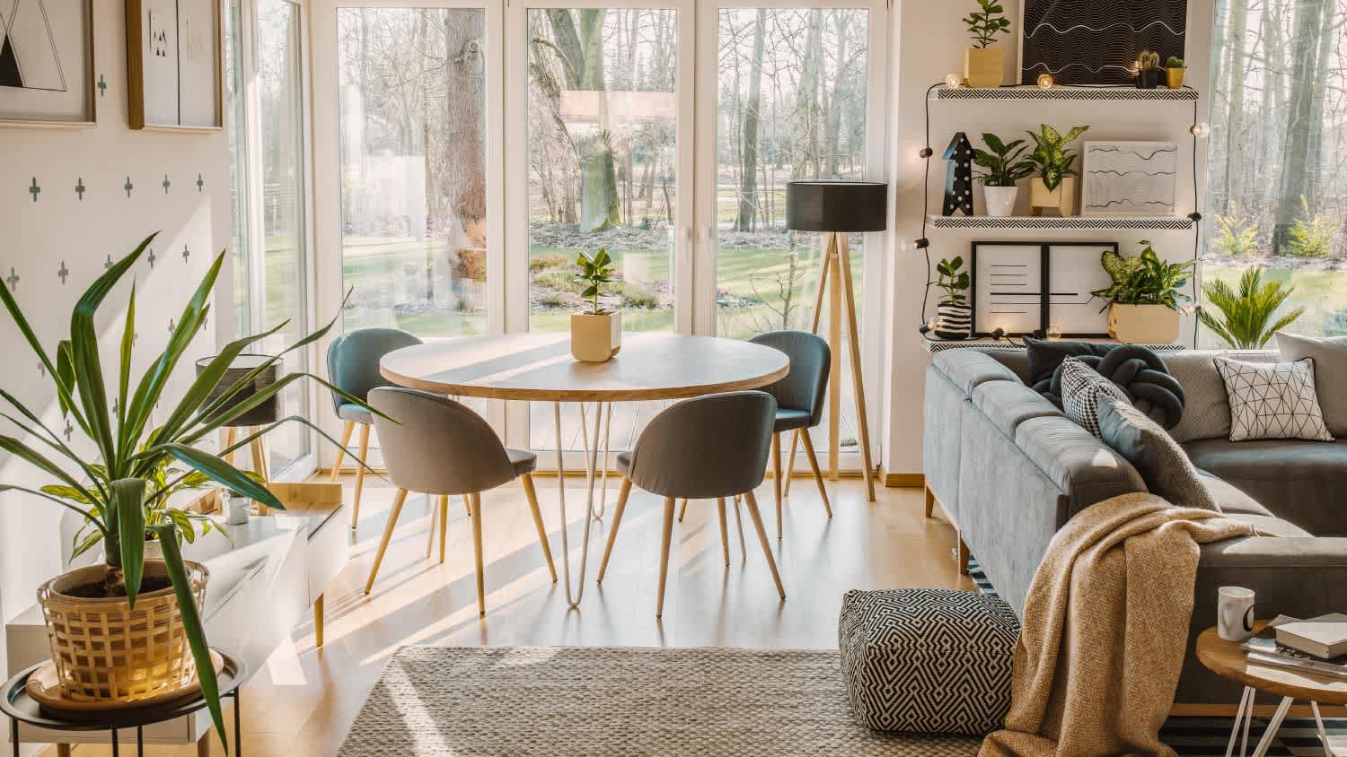 An open dining room