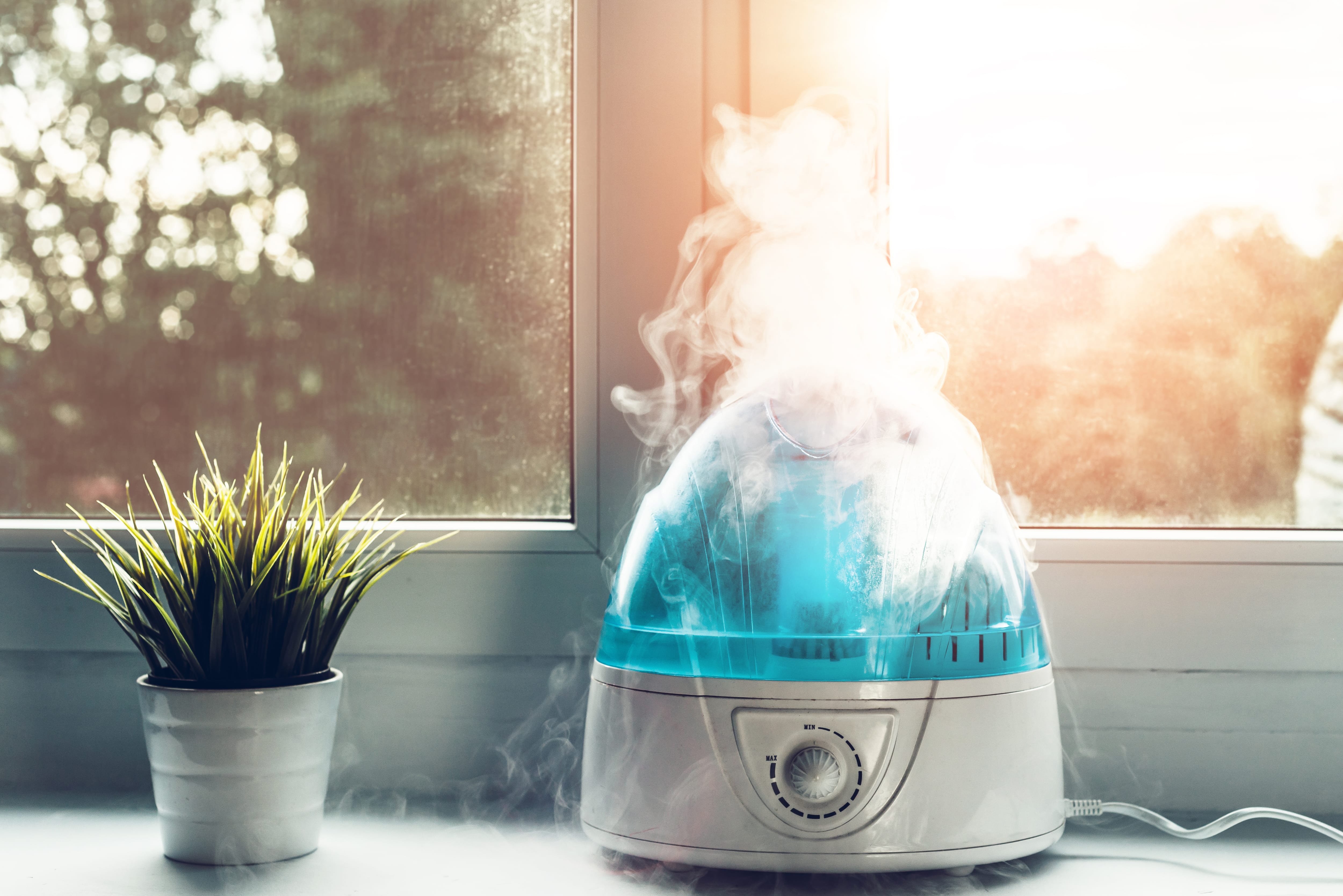 Humidifier running in room