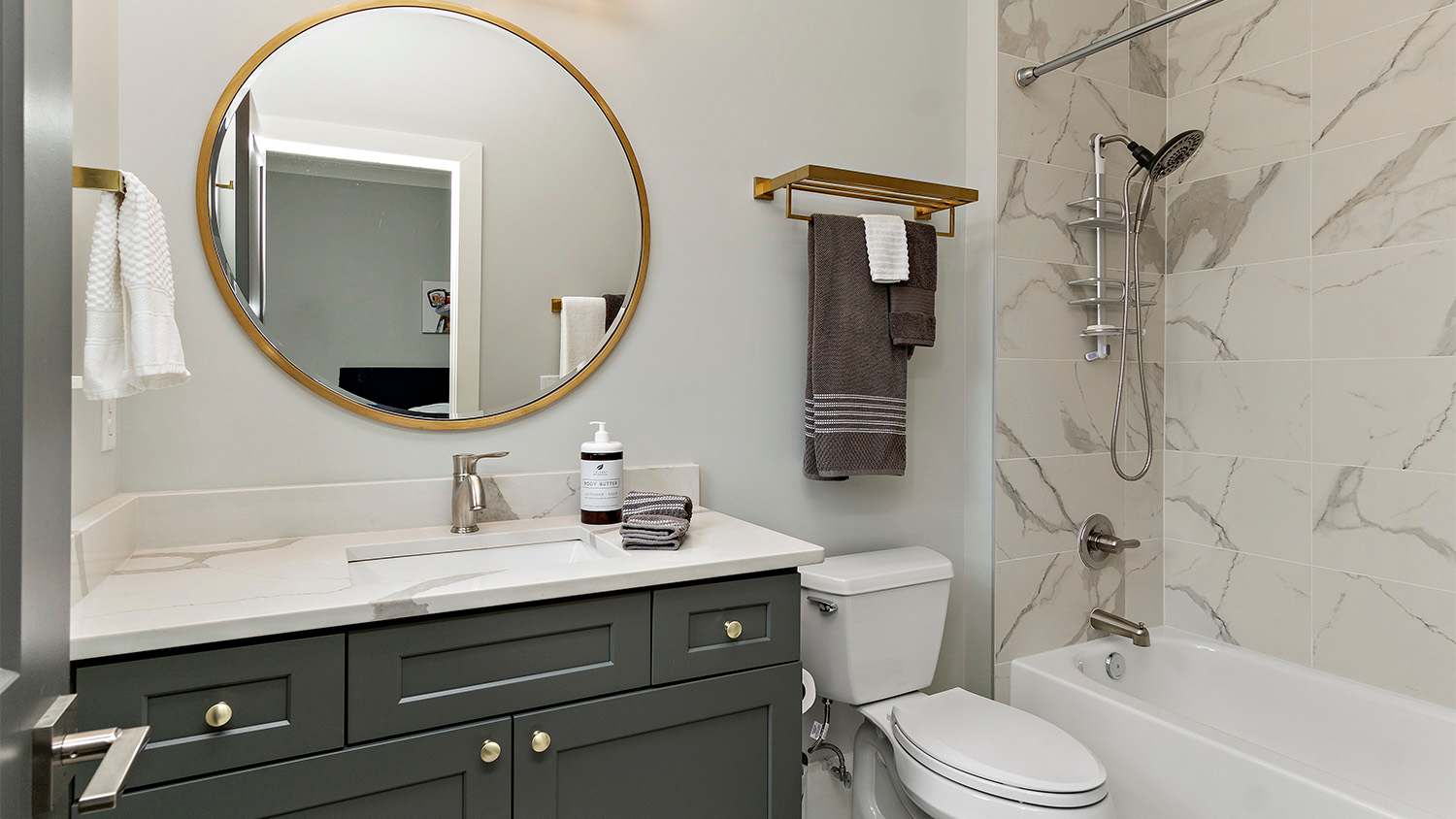 neat organized modern bathroom