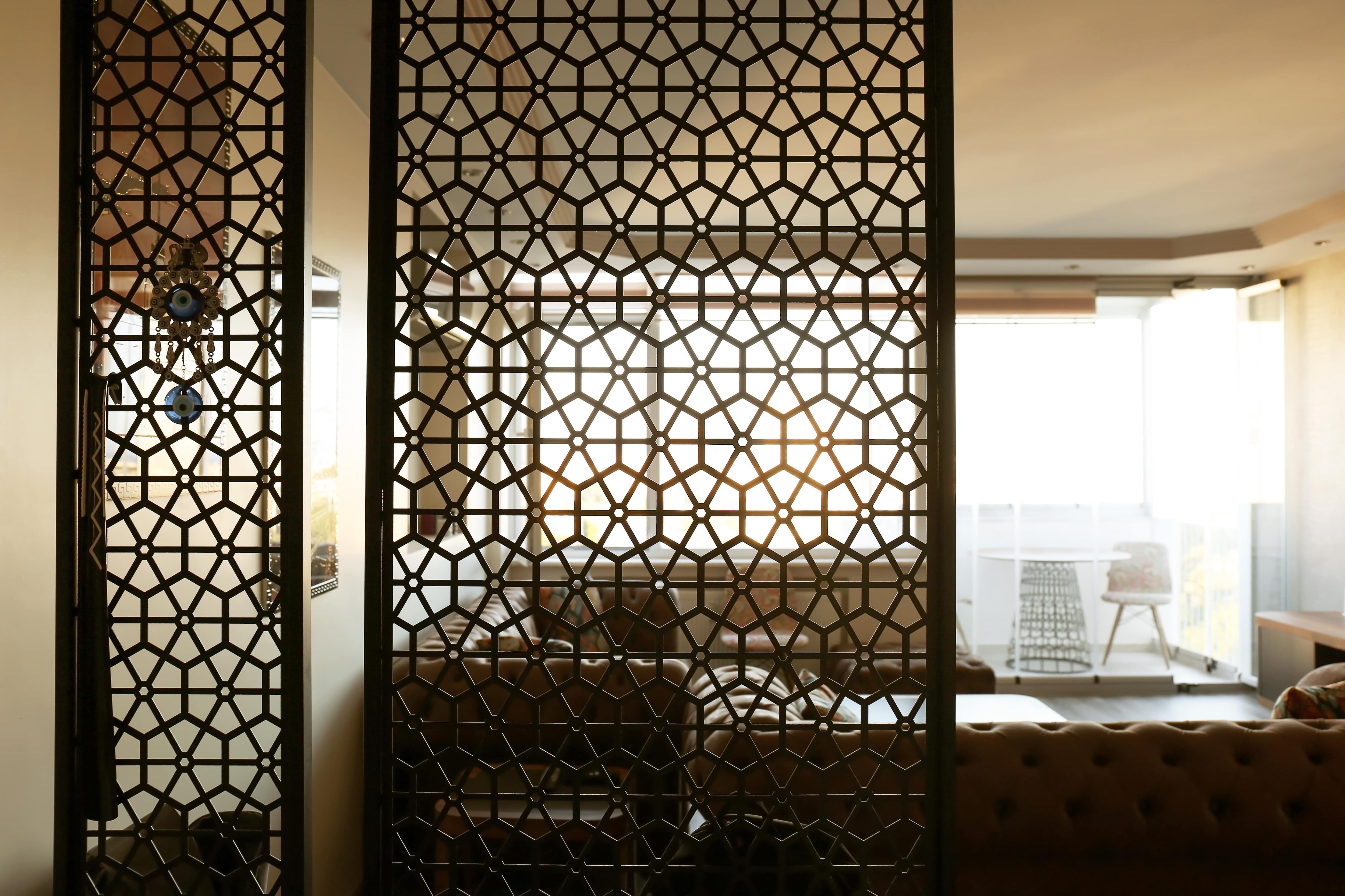 Geometric-patterned room divider