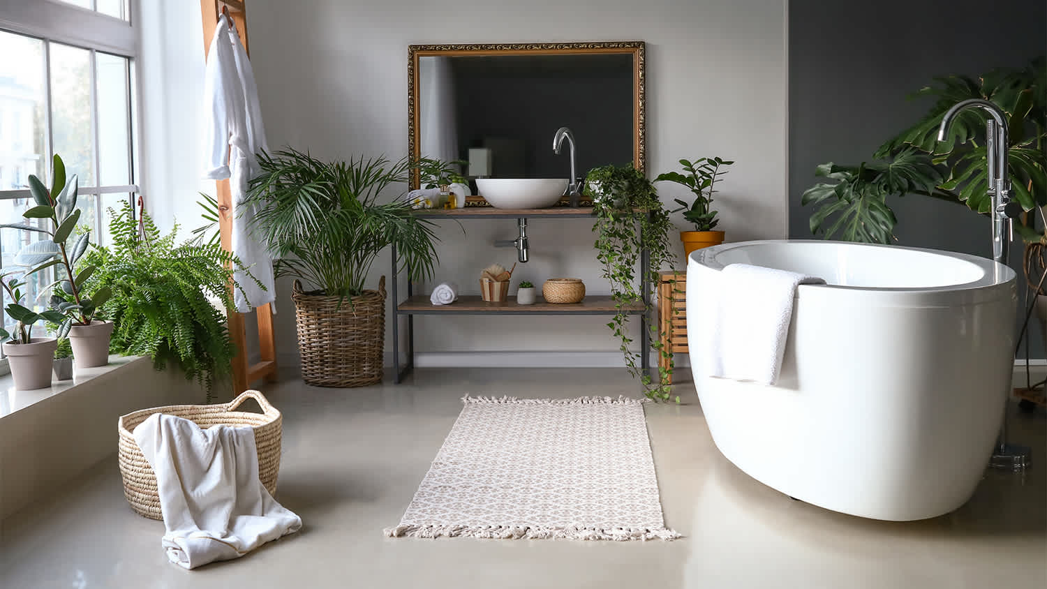 stylish and spacious bathroom