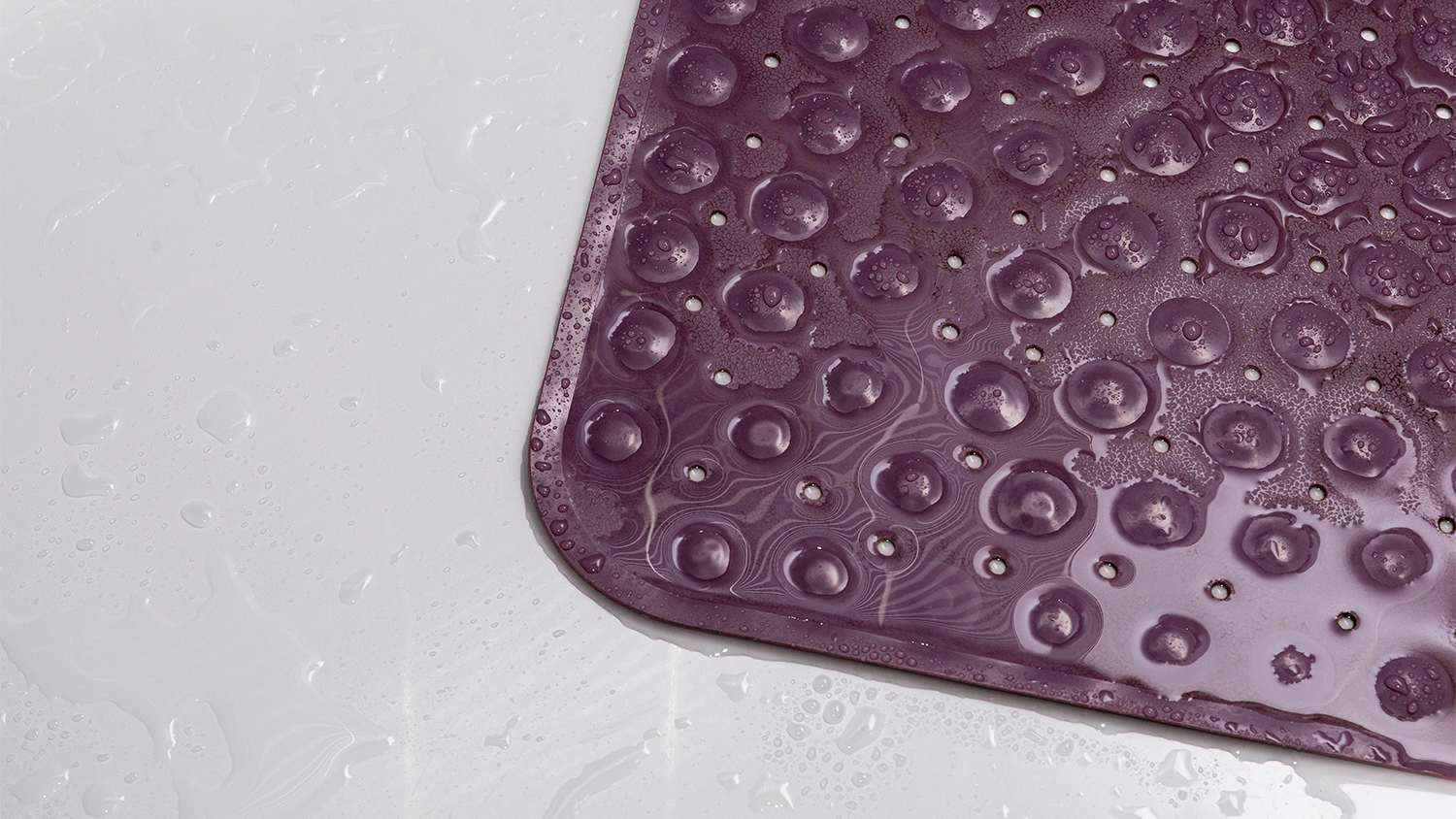 purple rubber bath mat