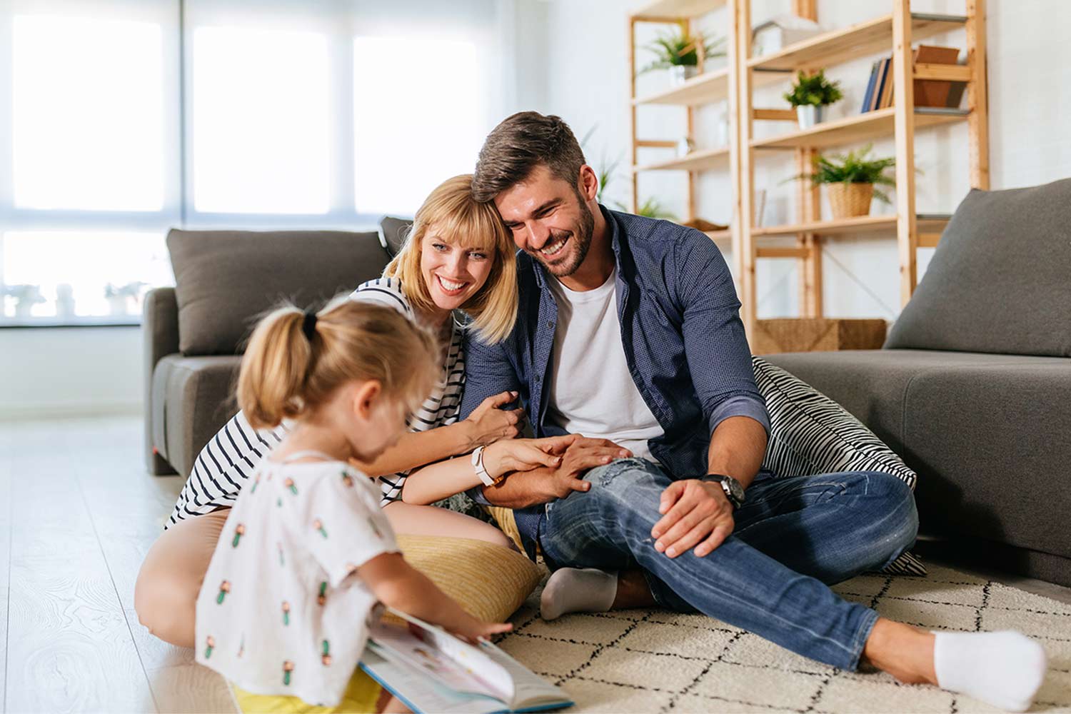 family spending time together in living room