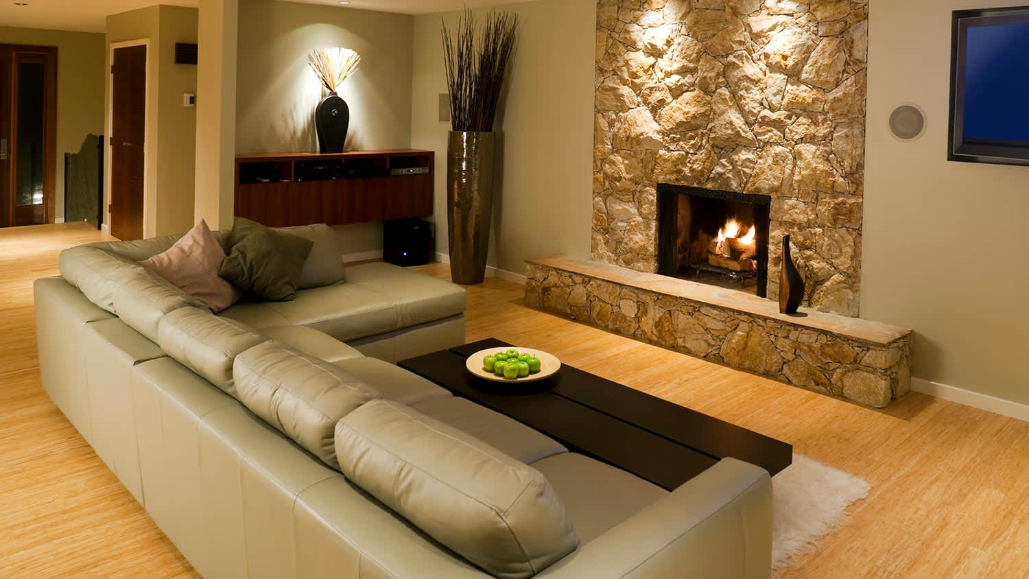 Living room in basement