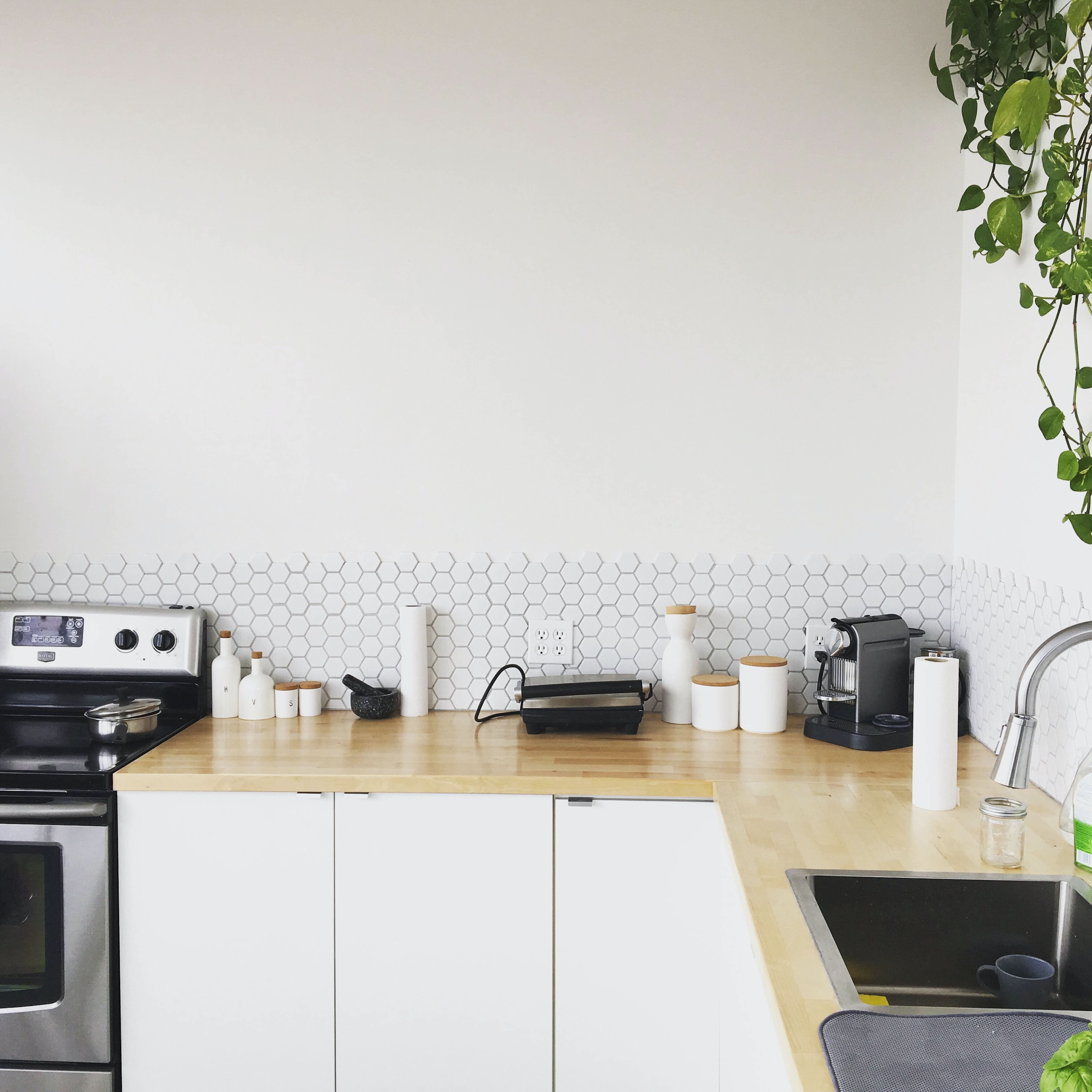 Coffee machine on kitchen counter