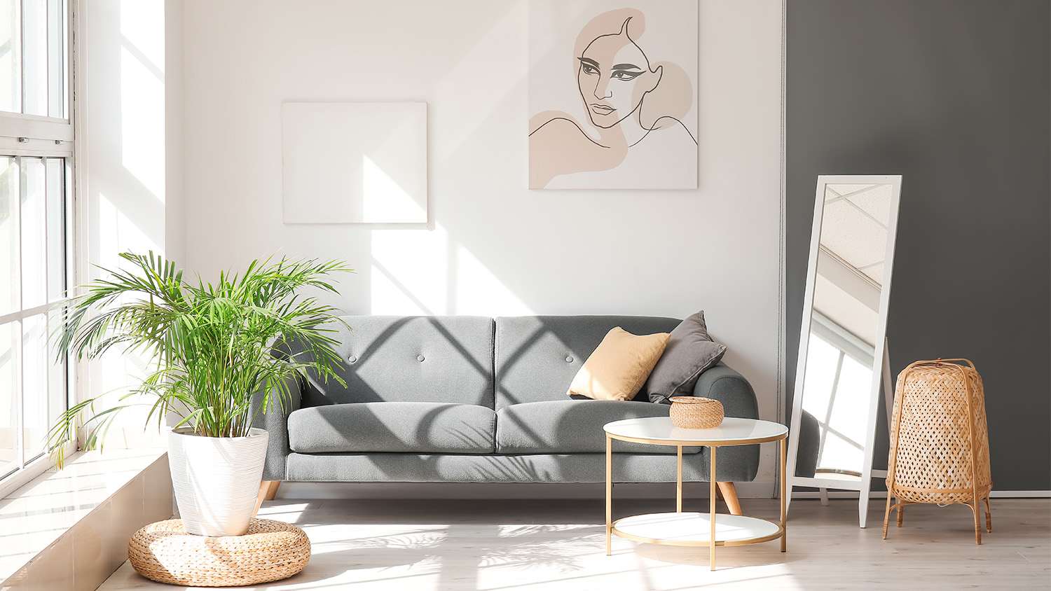 well lit natural light living room