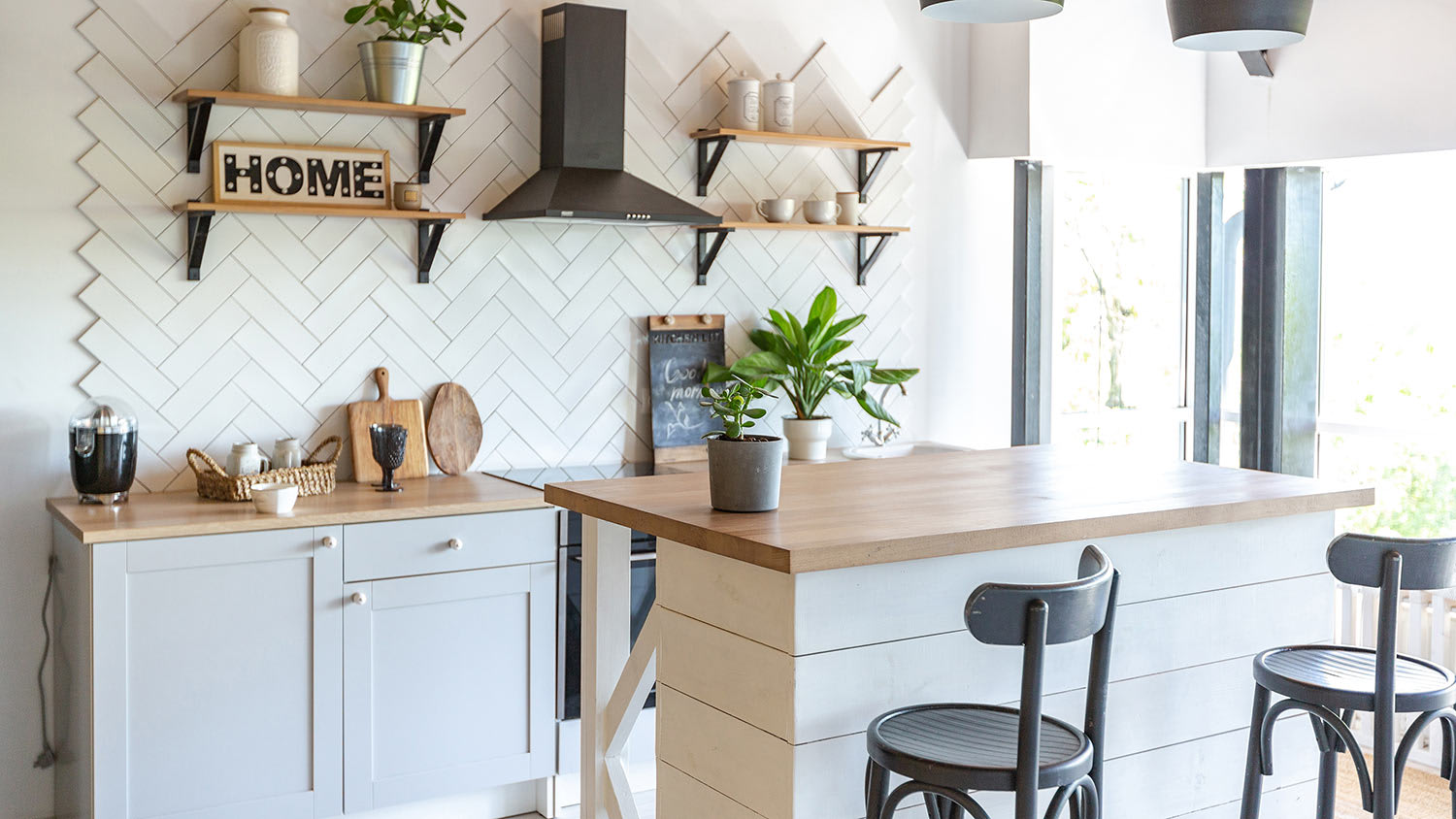 Cute white and wood kitchen