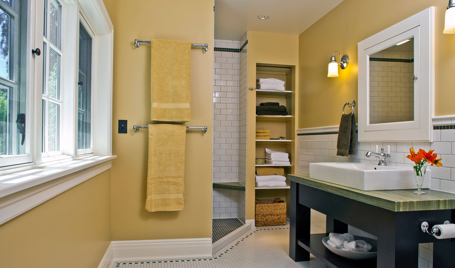 Modern contemporary yellow bathroom