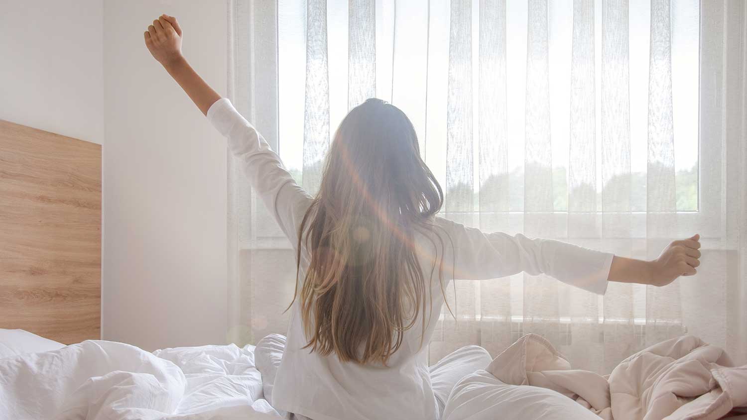Person waking up from night’s sleep