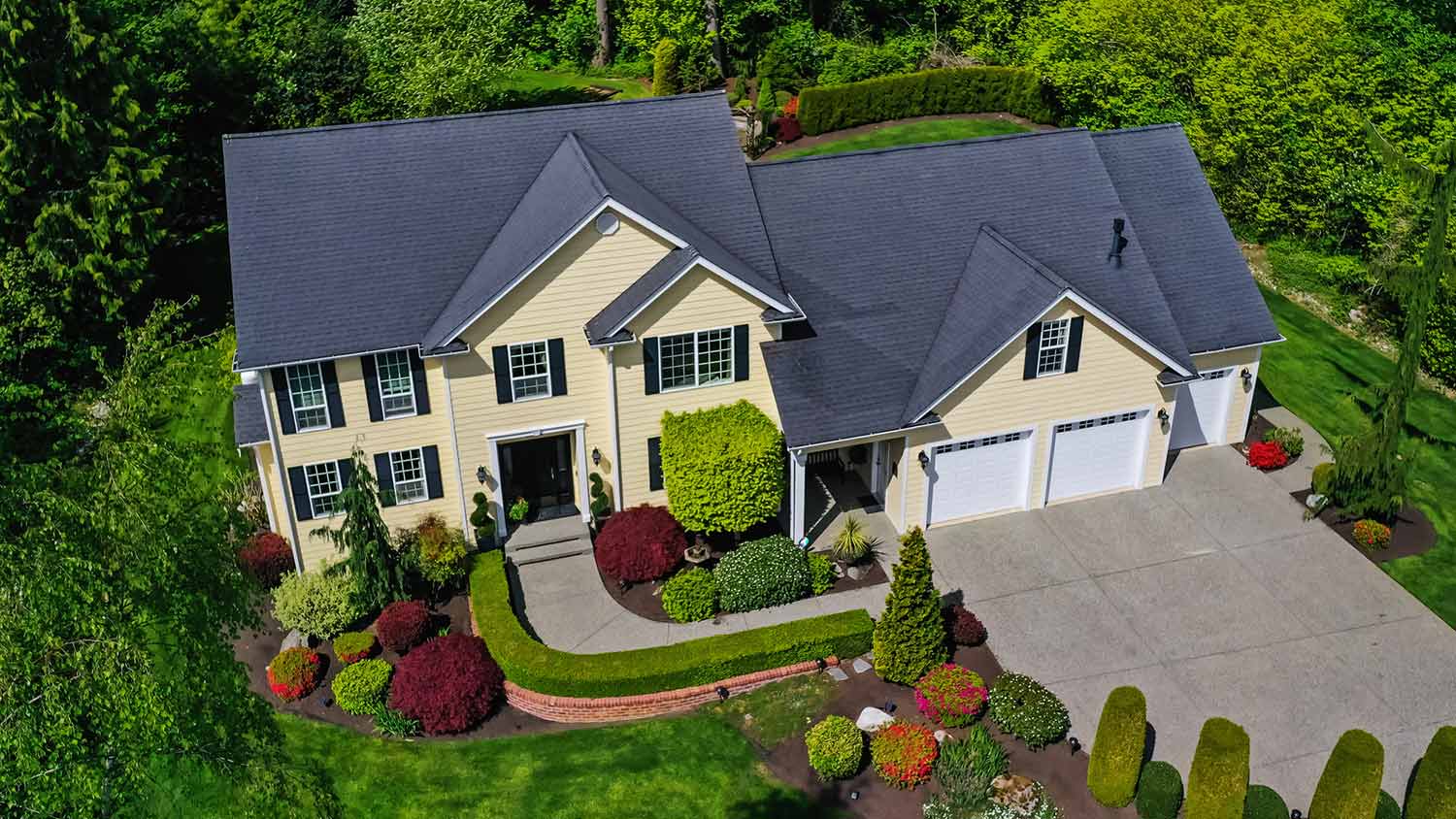 Aerial view of new roof