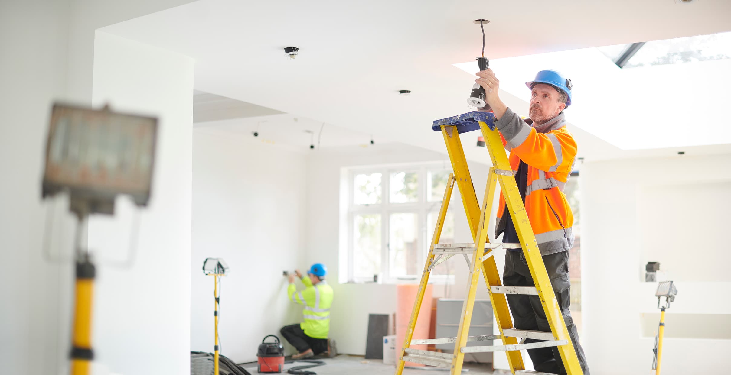 Electrical contractor working