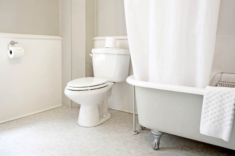 White bathroom interior