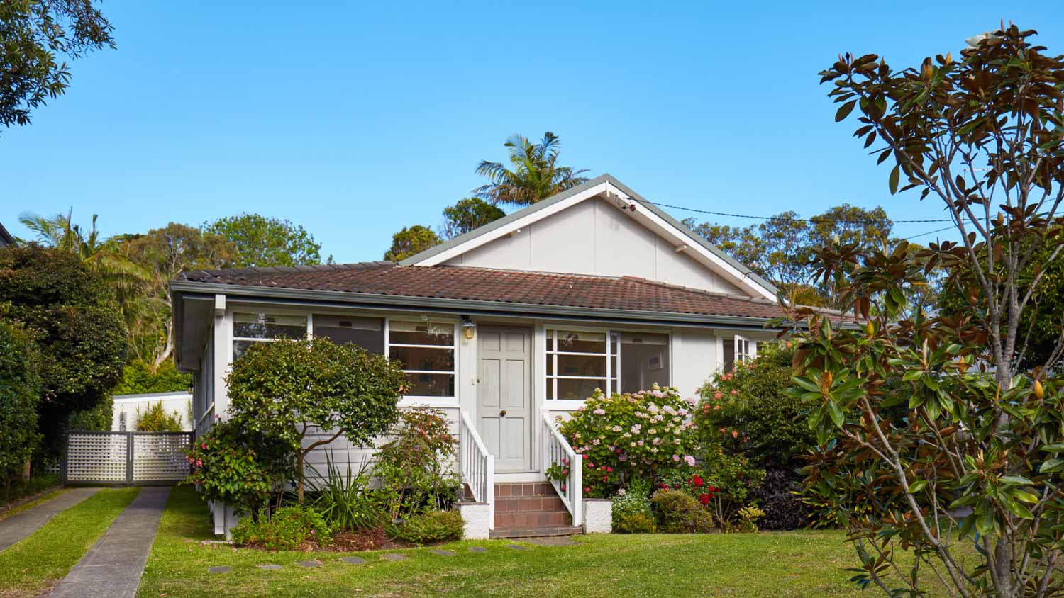 A white house in the suburbs