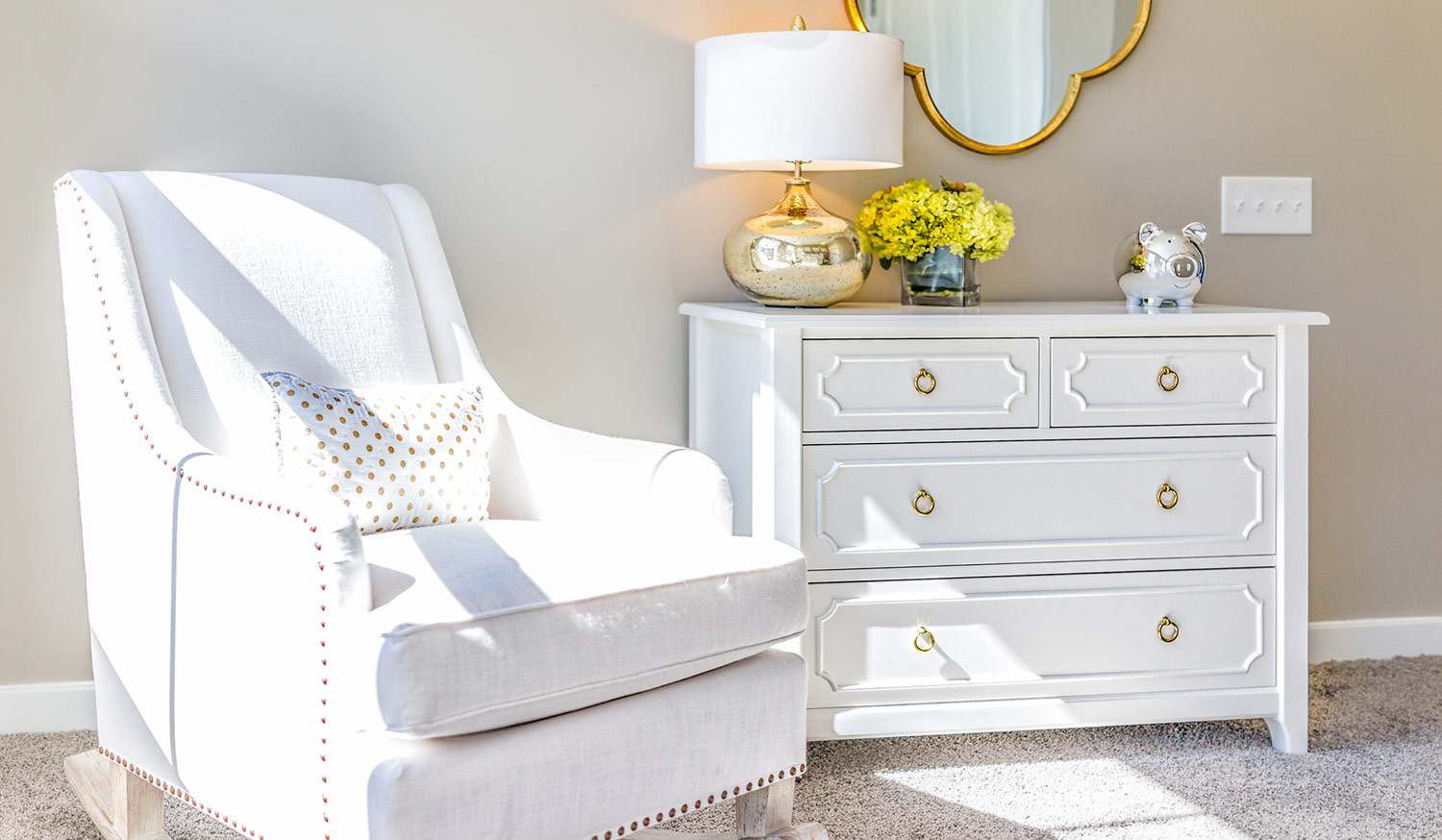 Pretty staged bedroom
