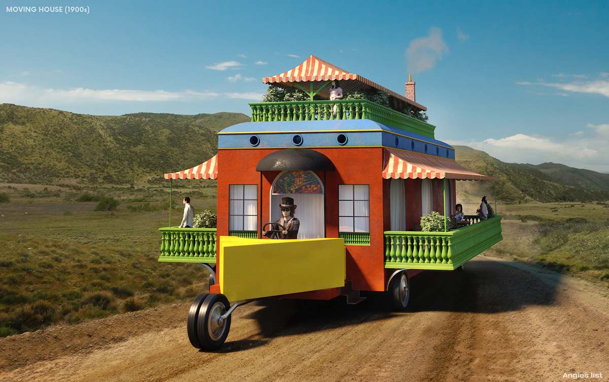 Transporting a house by truck