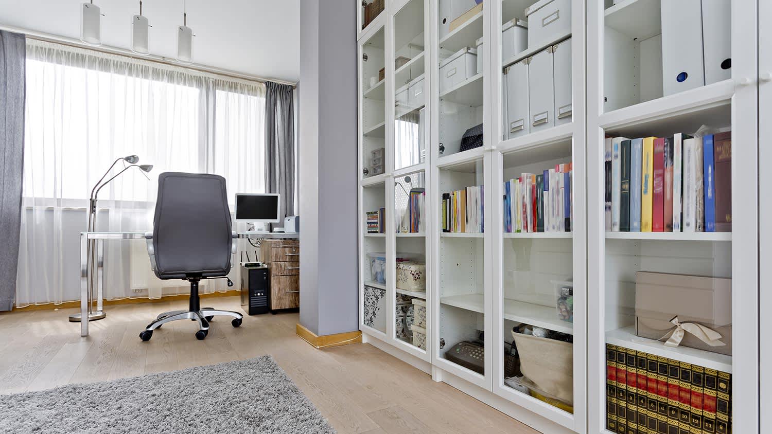 Bookcases in office