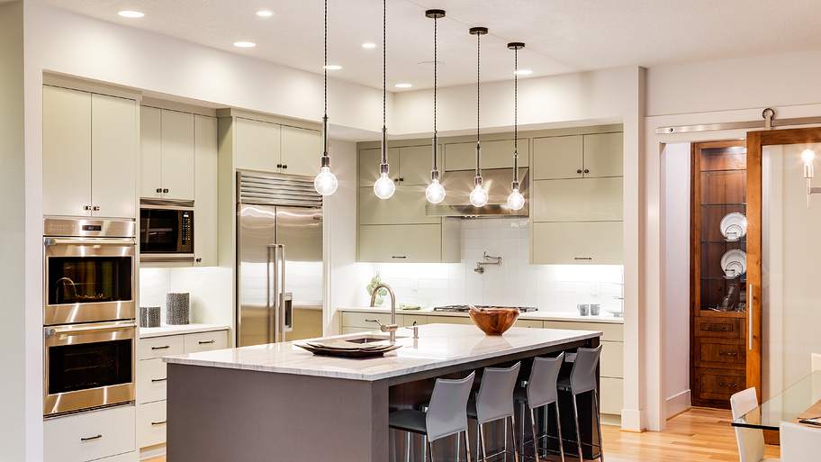 kitchen island with pendant lights